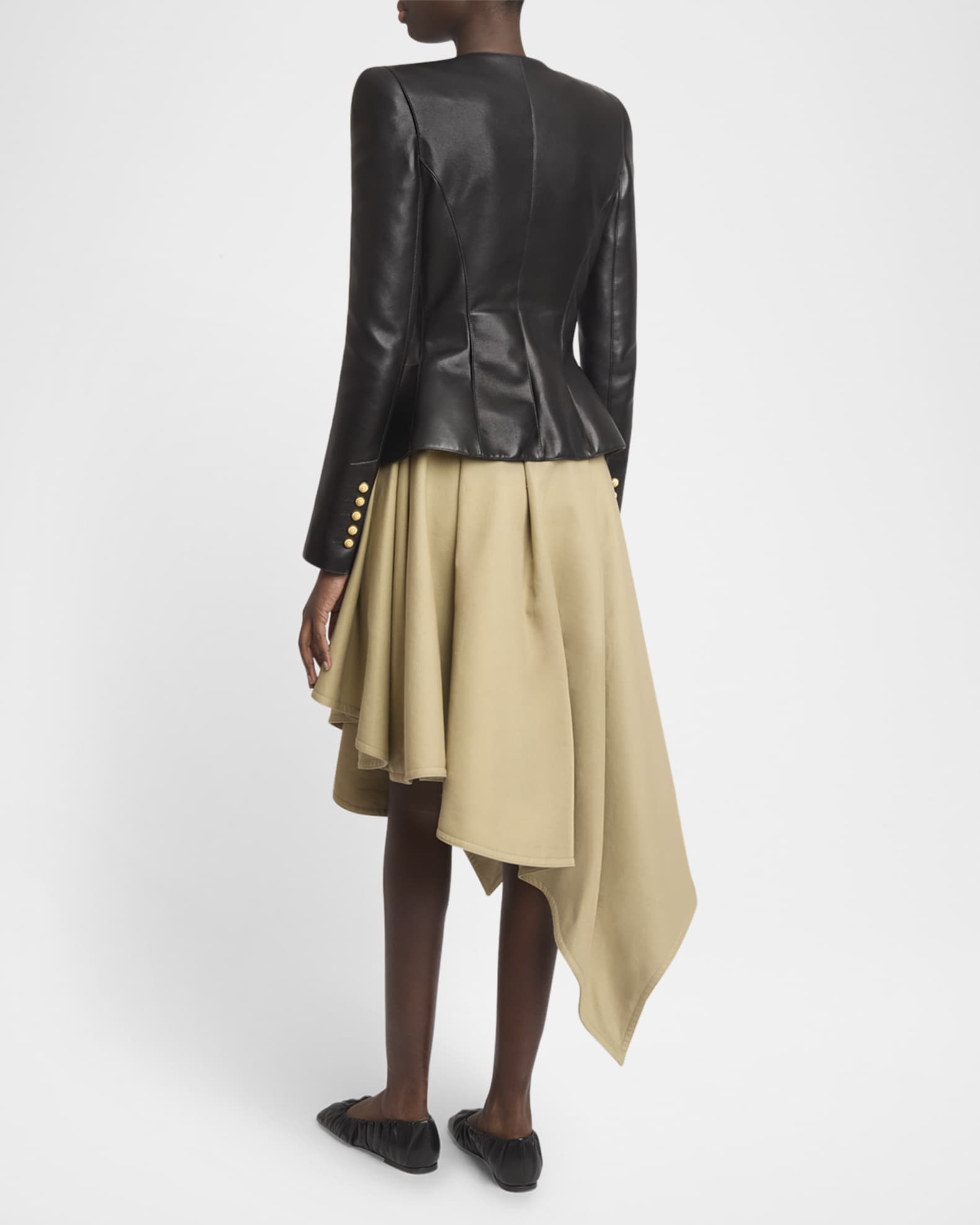 Peplum jacket leather online