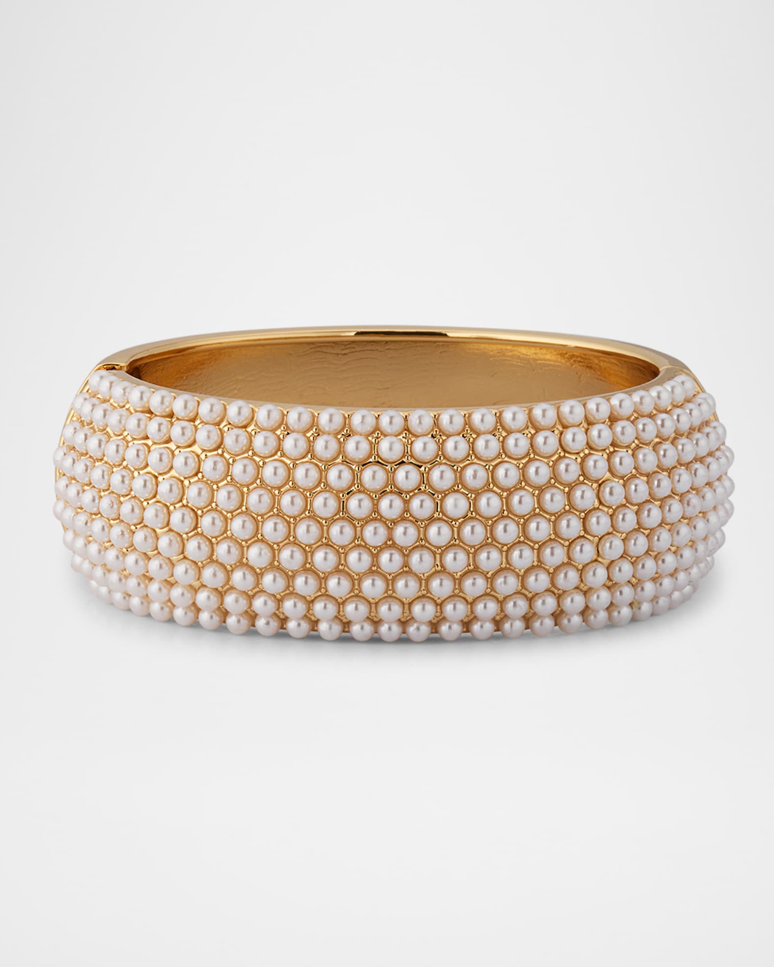 Pearly Dots Hinged Bangle Bracelet 0
