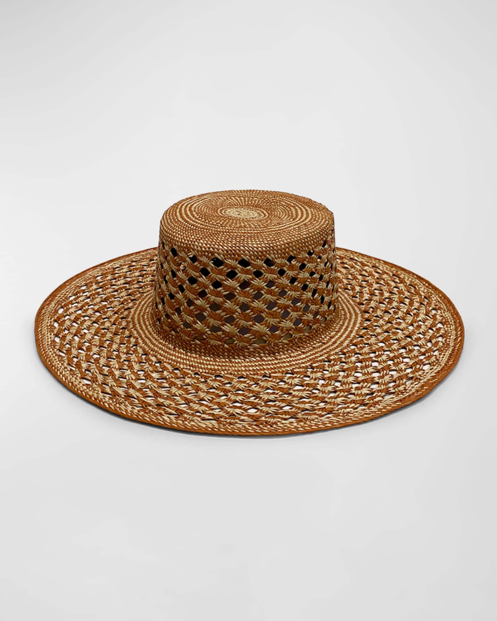 Carlota Woven Straw Large Brim Hat  0