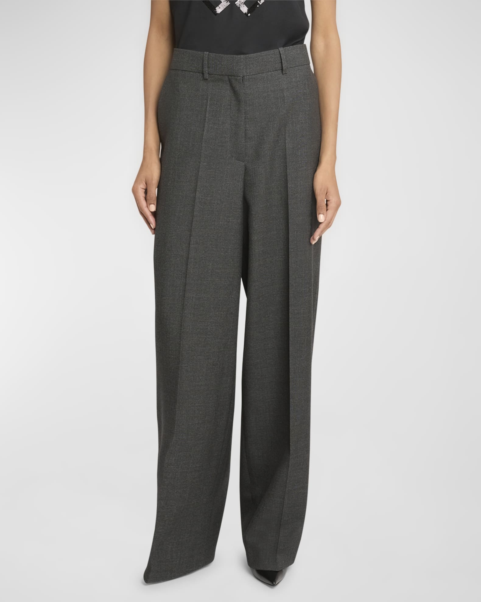 Tailored Straight-Leg Wool Trousers 1
