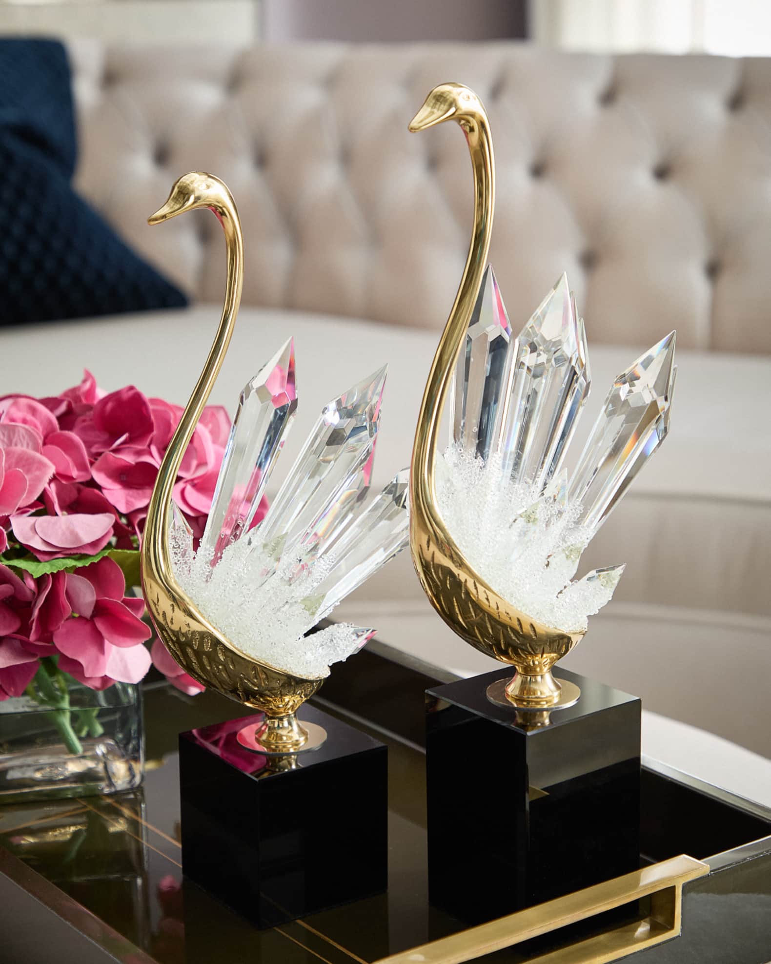 Crystalline Bird Sculpture on Black Base 1