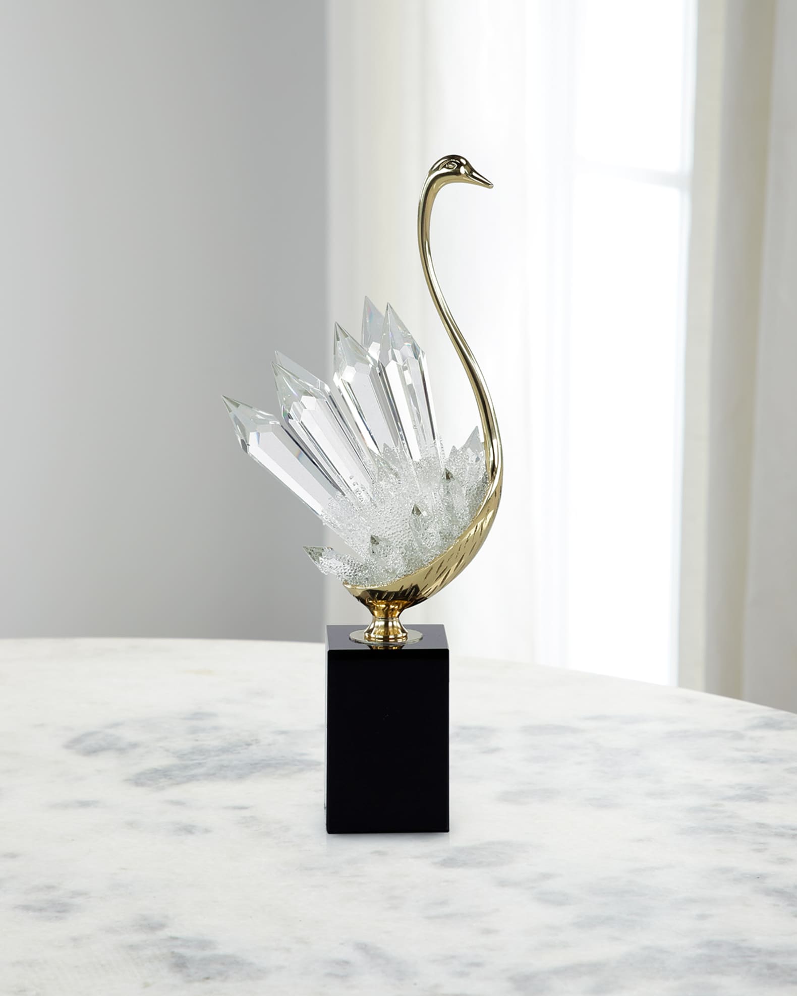 Crystalline Bird Sculpture on Black Base 0