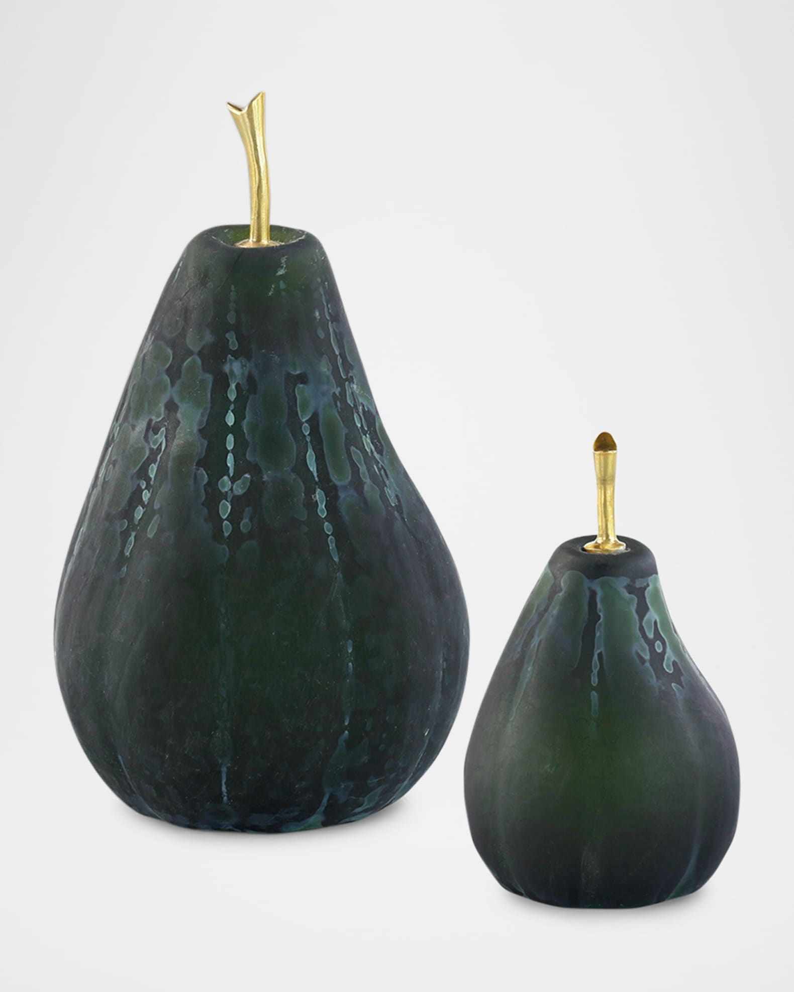 Glass Pear Sculptures, Set of 2 0