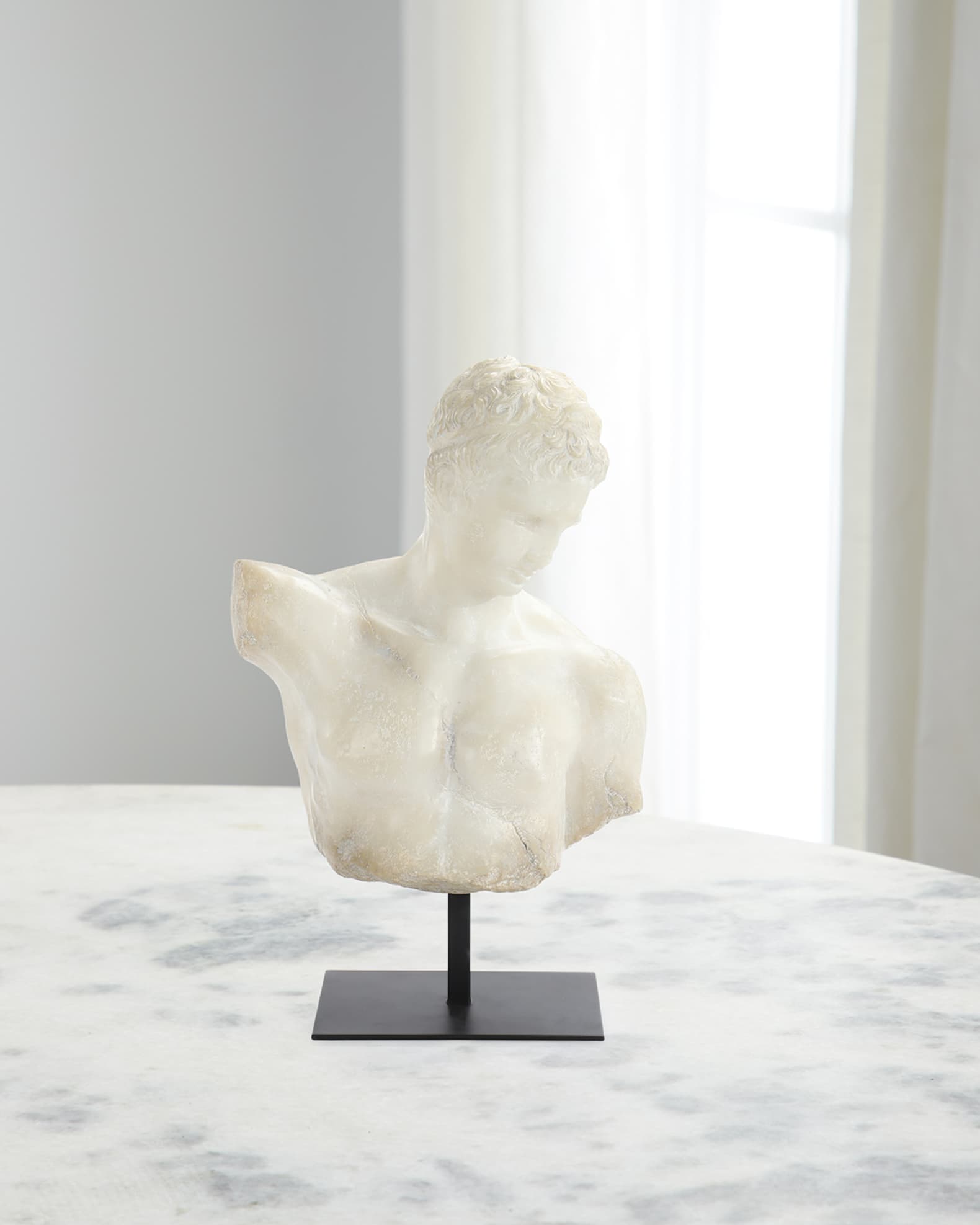 JohnRichard Collection Greek Bust on Metal Base, 18" Neiman Marcus