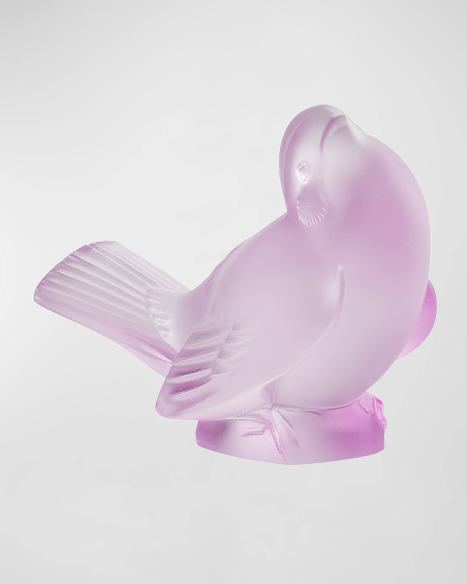 Sparrow with Head Up Crystal Figure, Pink Luster 0