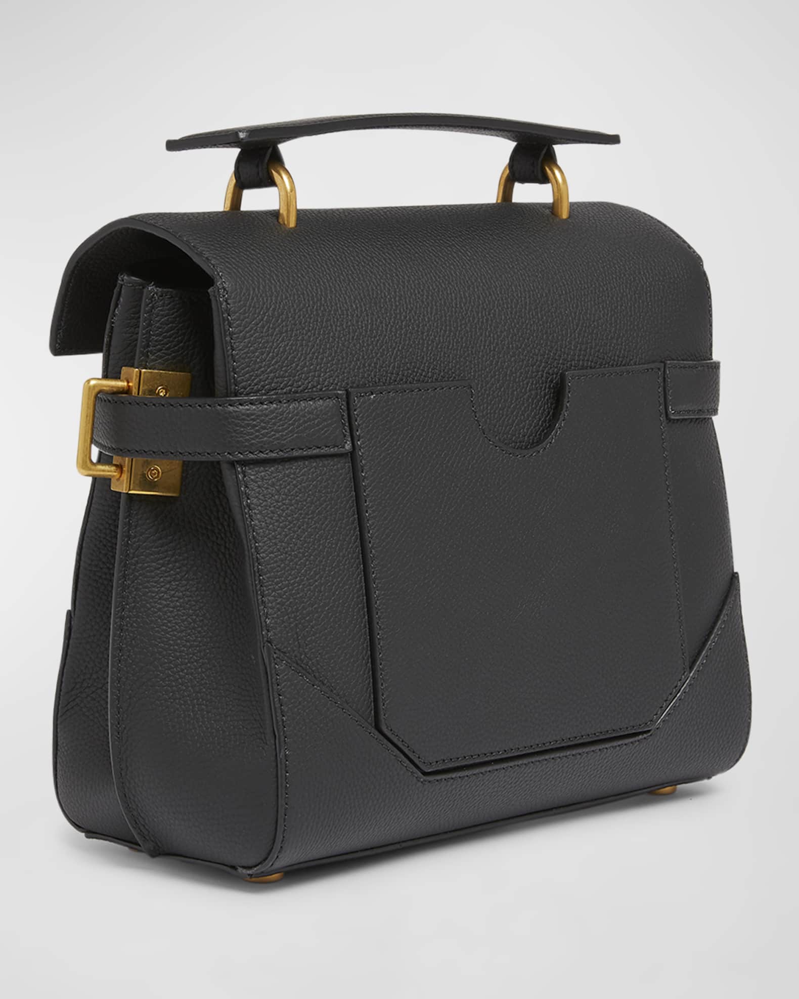 Balmain BBuzz 23 Top-Handle Bag in Grained Leather | Neiman Marcus