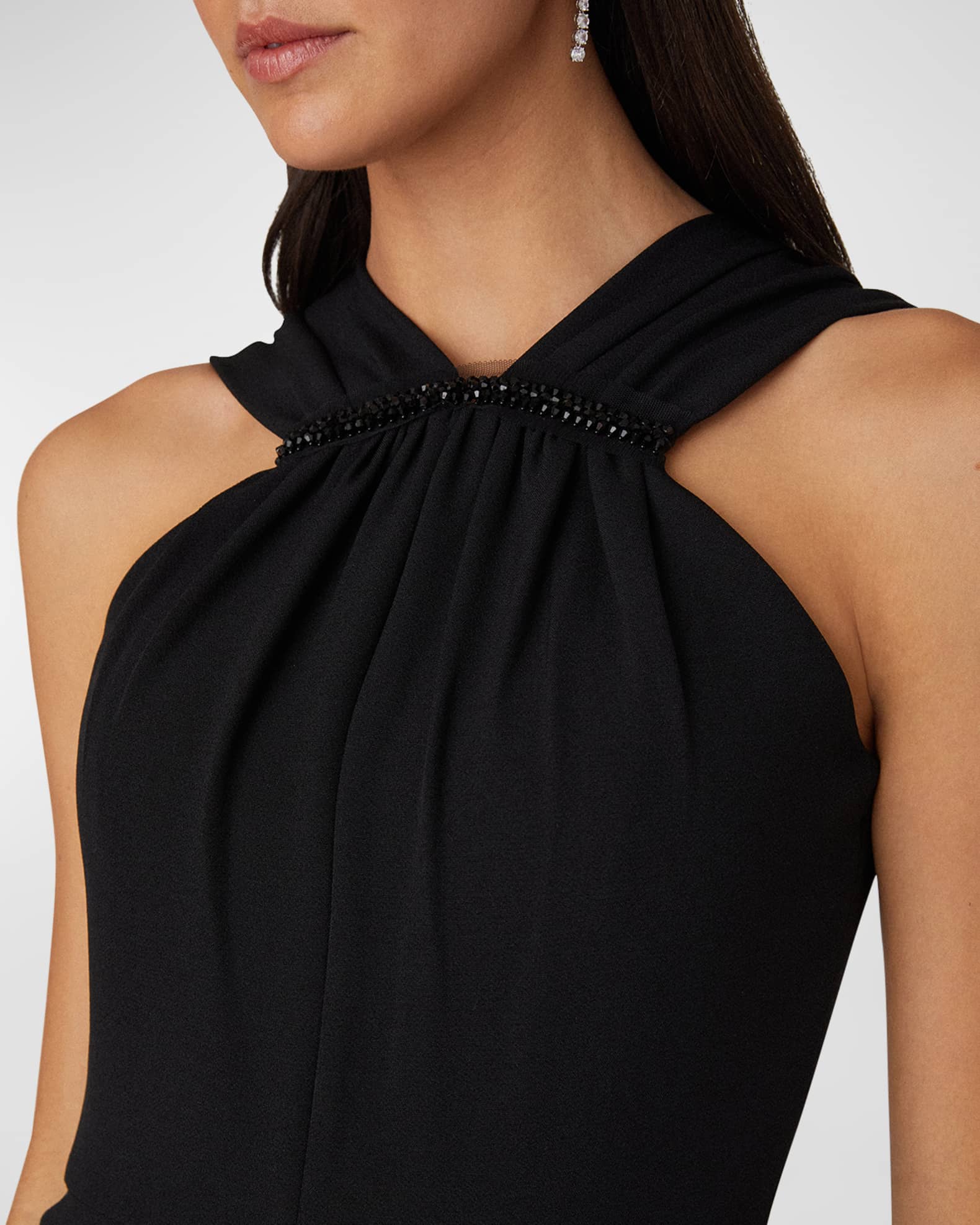 Calvin klein crepe halter gown cheap