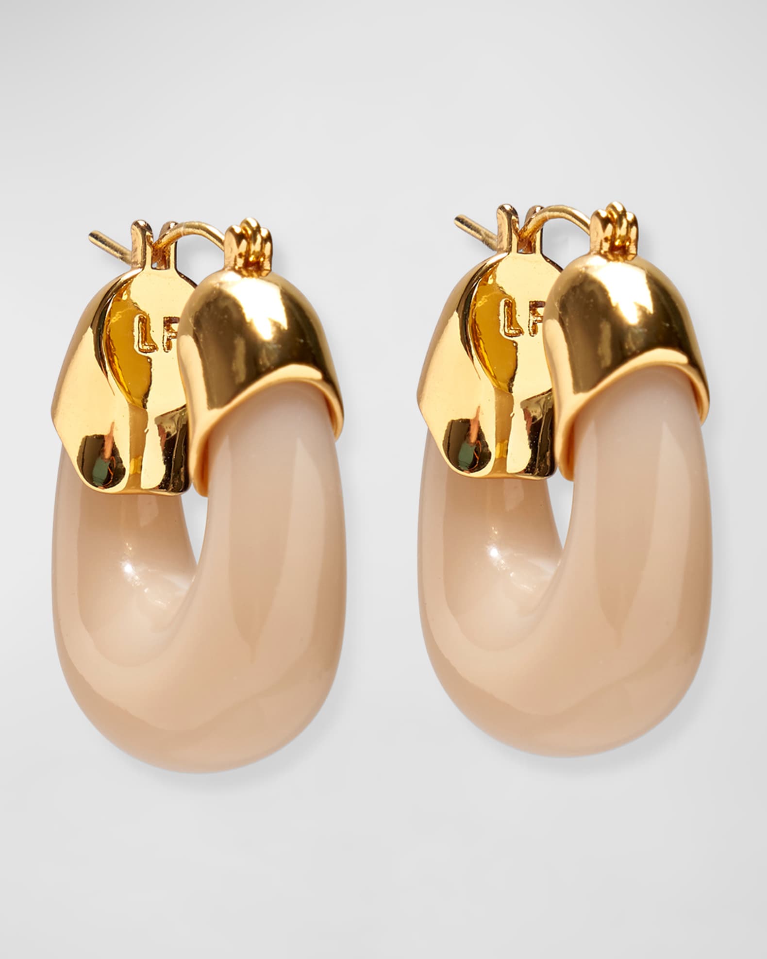 Lizzie Fortunato Mini Organic Hoop Earrings in Dove | Neiman Marcus