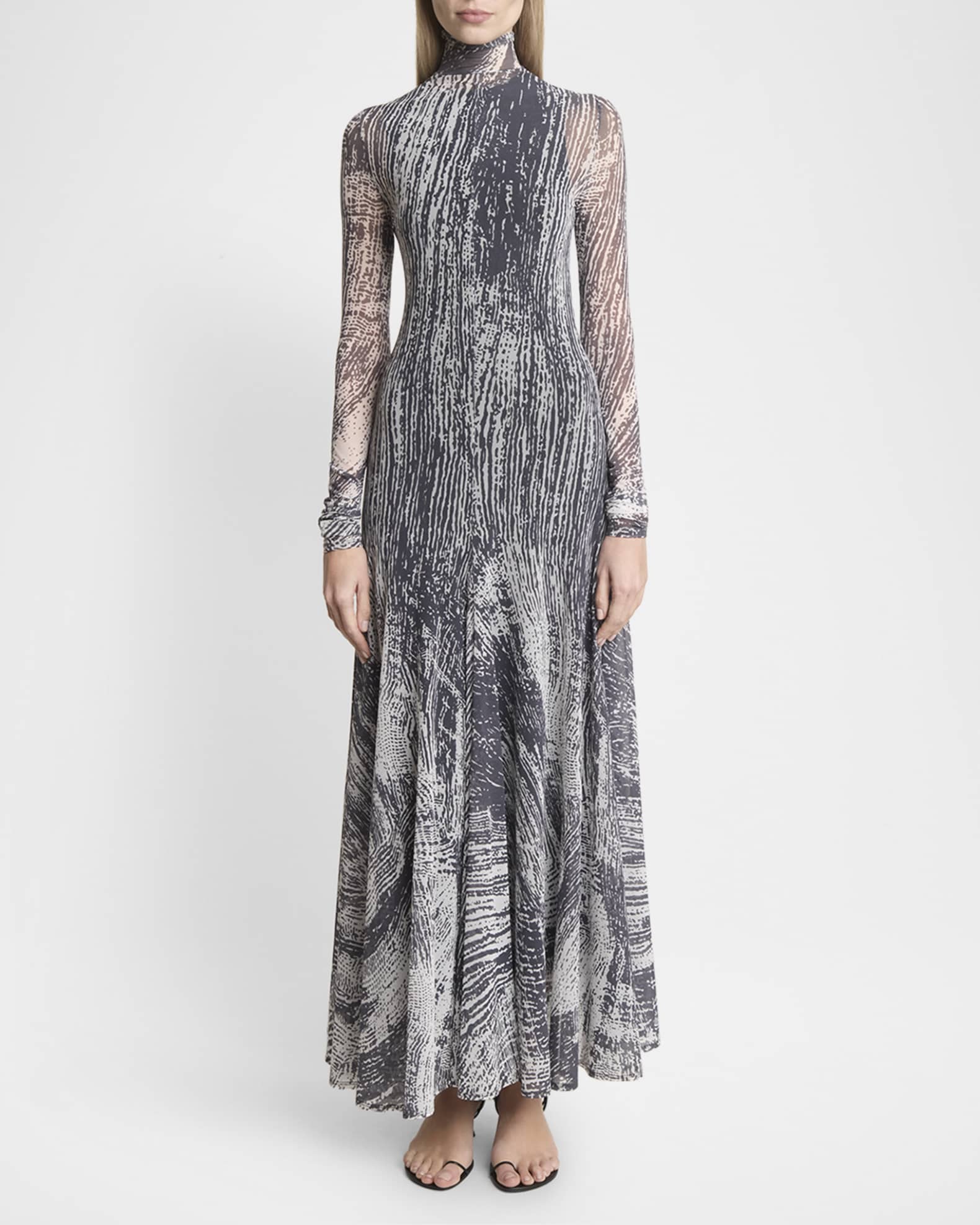 Gemma Printed Tulle Jersey Dress  1