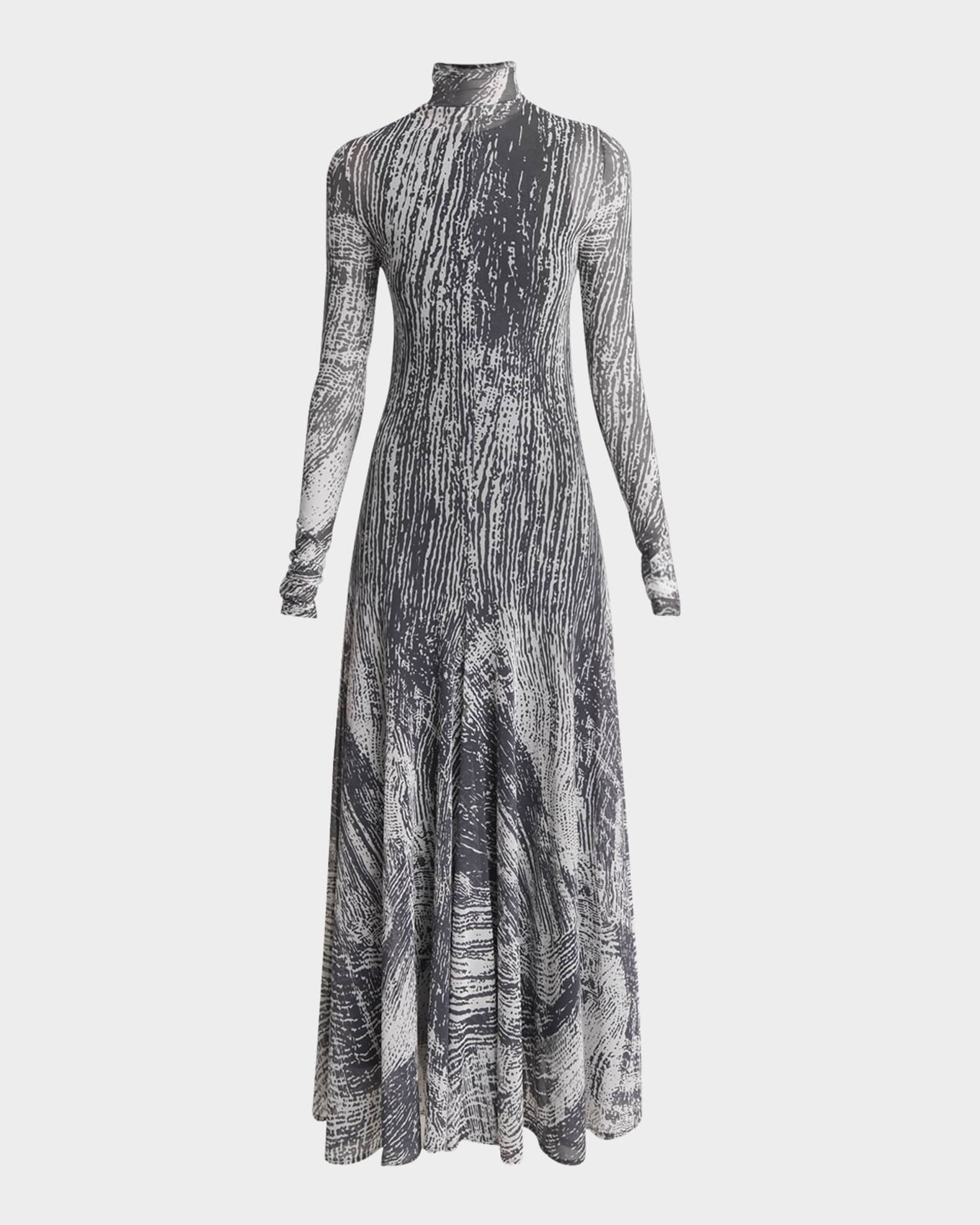 Gemma Printed Tulle Jersey Dress  0