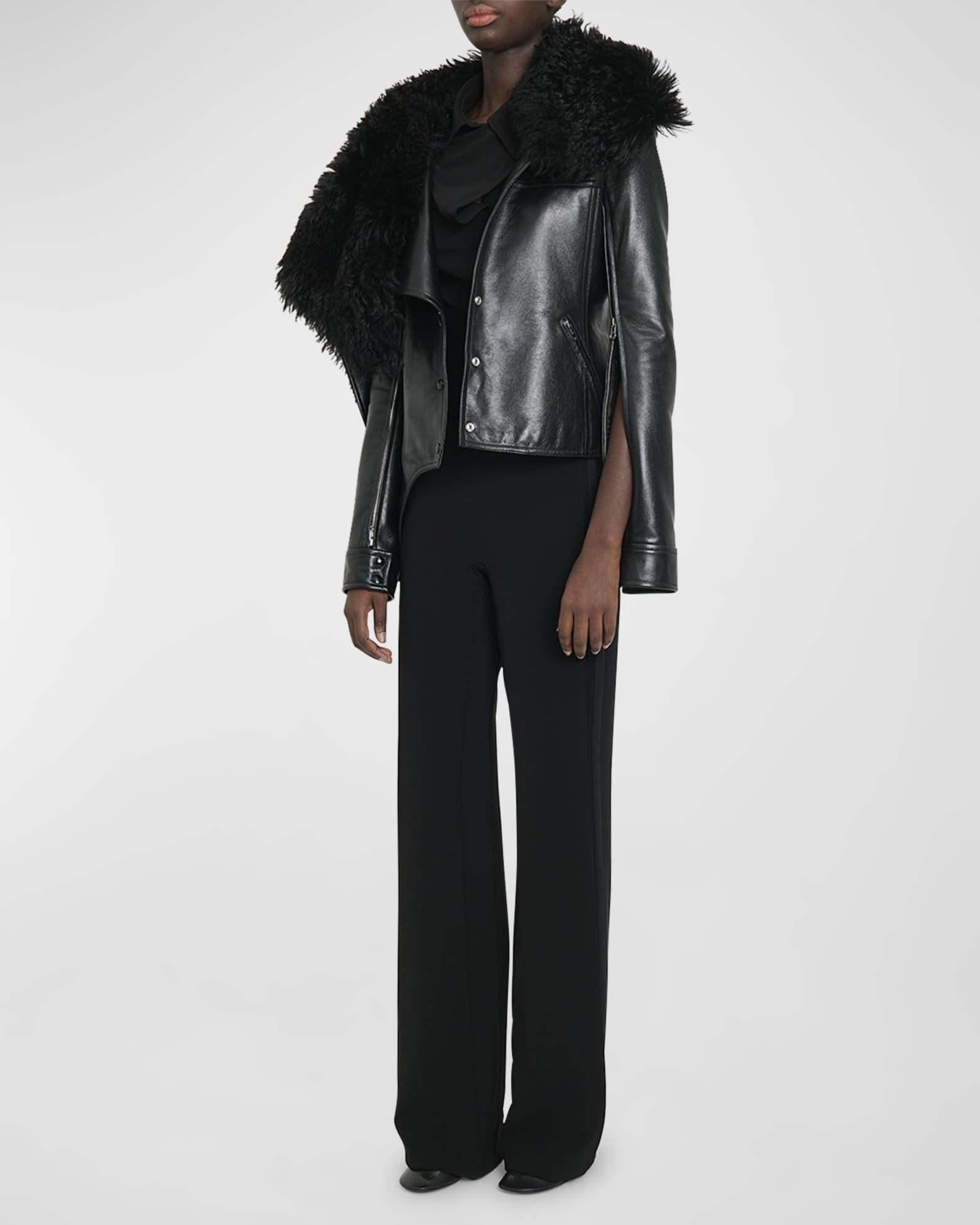 Shearling lamb moto jacket hotsell