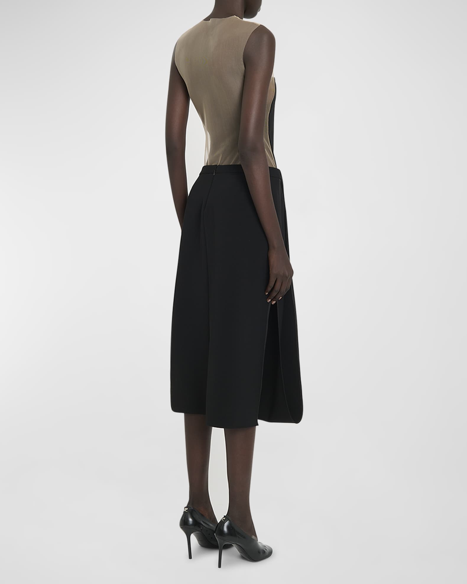 スカート Courreges Black midi skirt with draping Courrèges Black midi skirt with draping - Dresses & Skirts