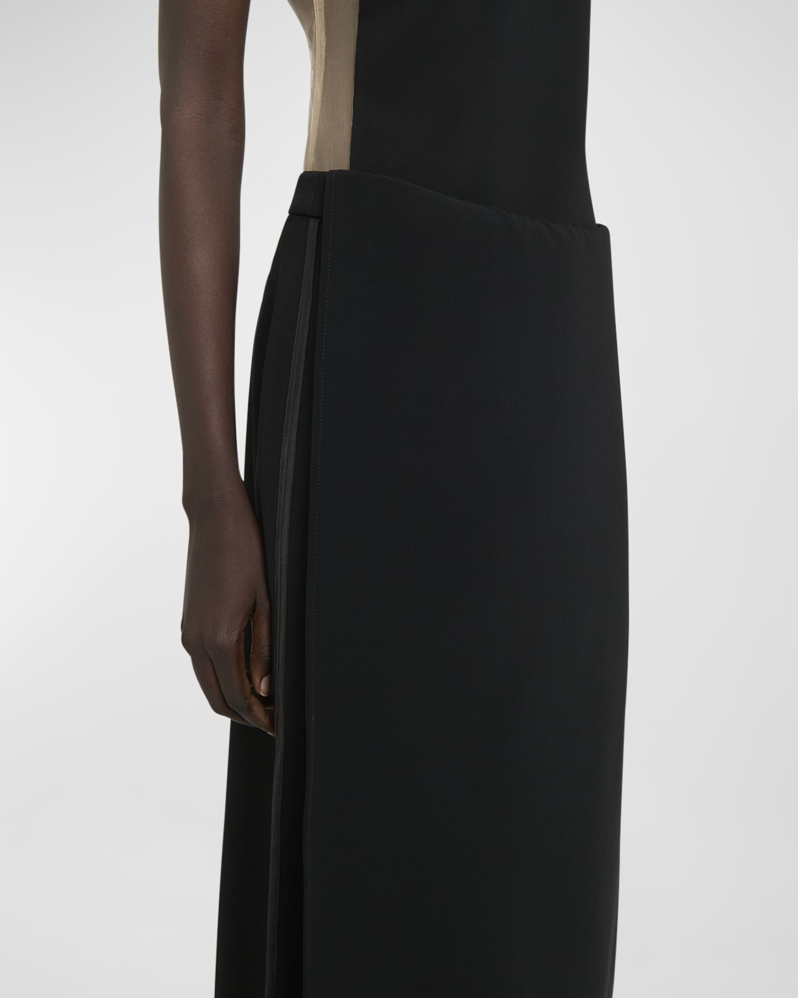 Courreges Illusion Draped Midi Skirt | Neiman Marcus