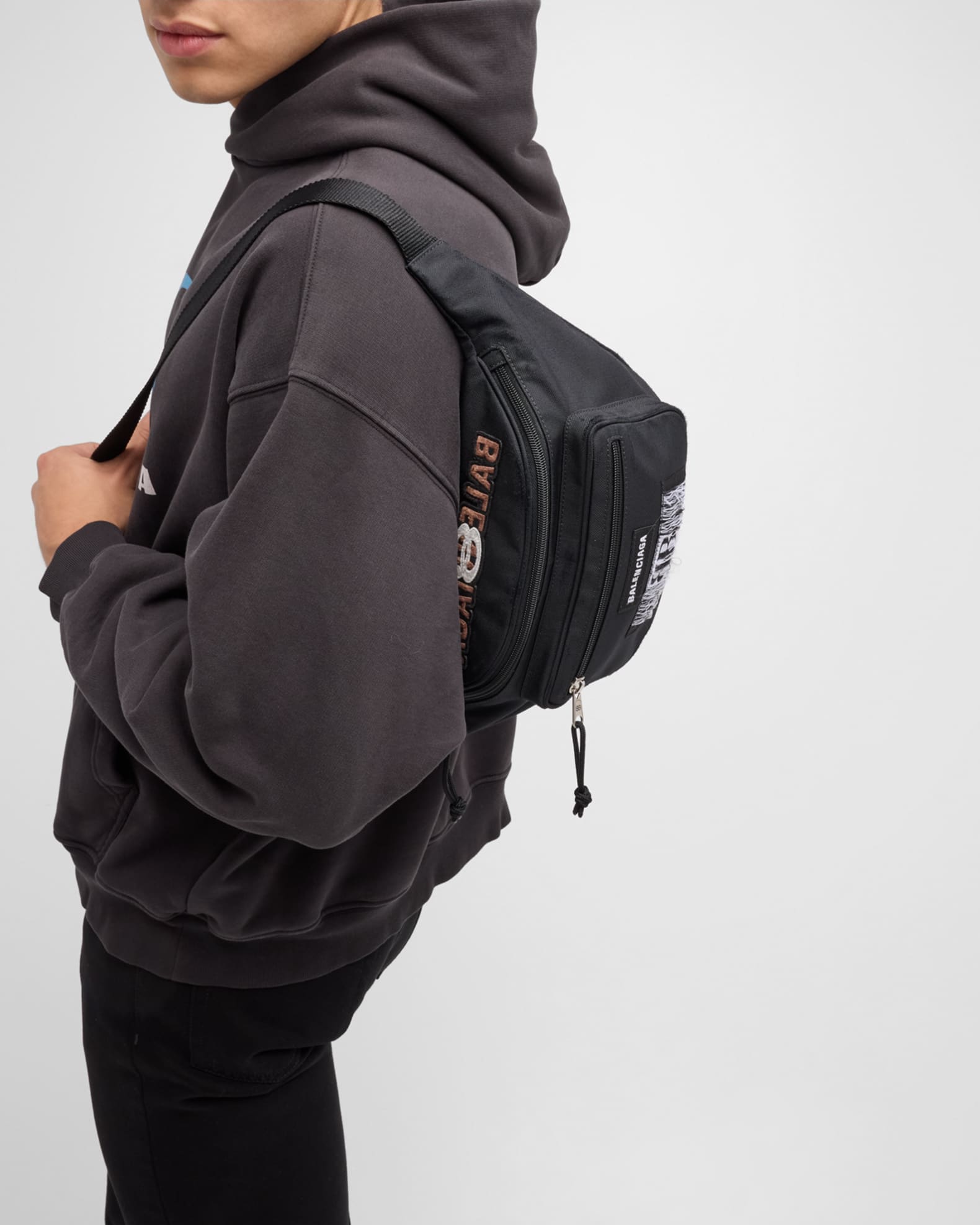 ショルダーバッグ BALENCIAGA BLACK NYLON EXPLORER BELT BAG Balenciaga Men's Explorer Nylon Belt Bag | Neiman Marcus