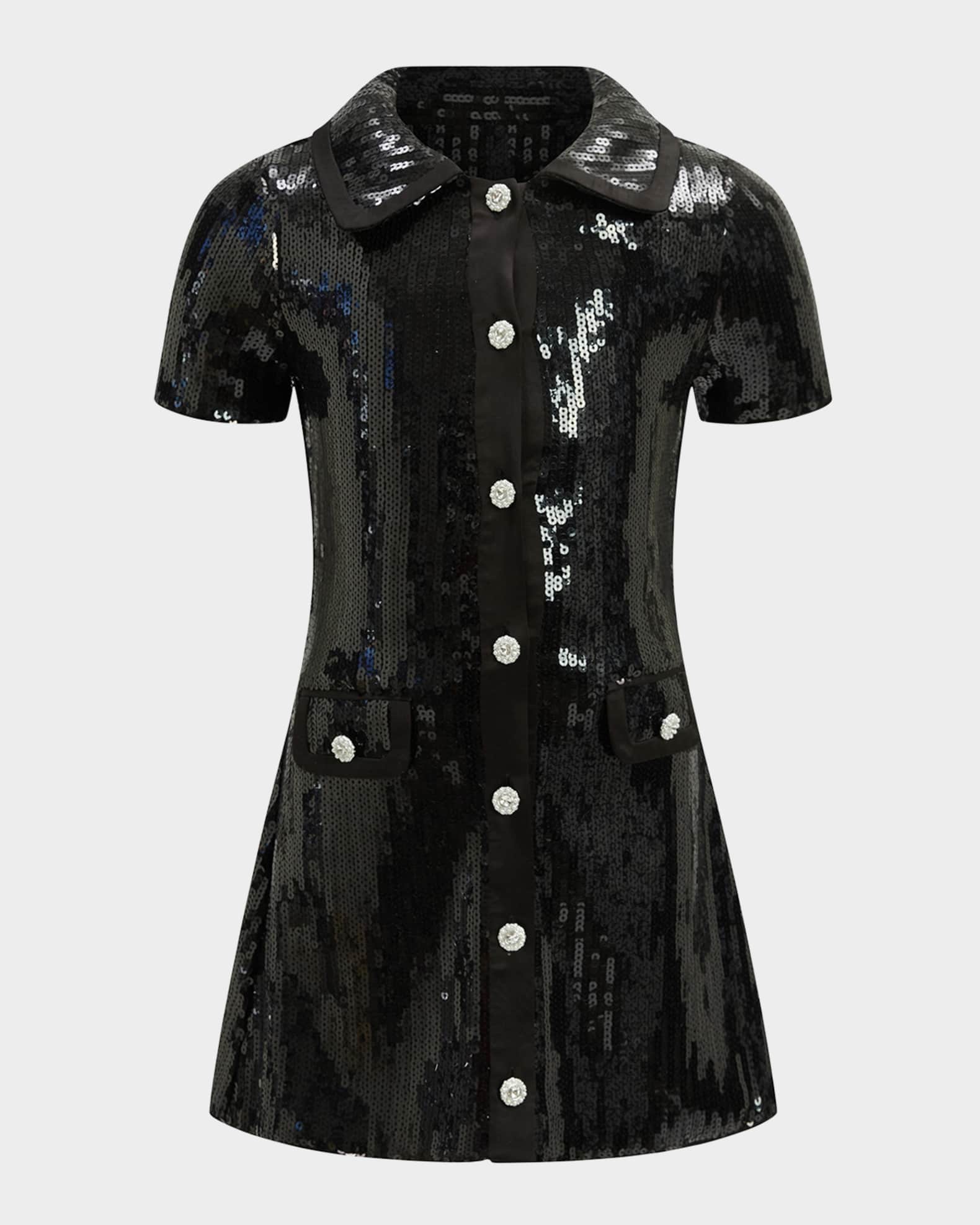 Girl's Noah Sequin Mini Dress, Size 4-10 0