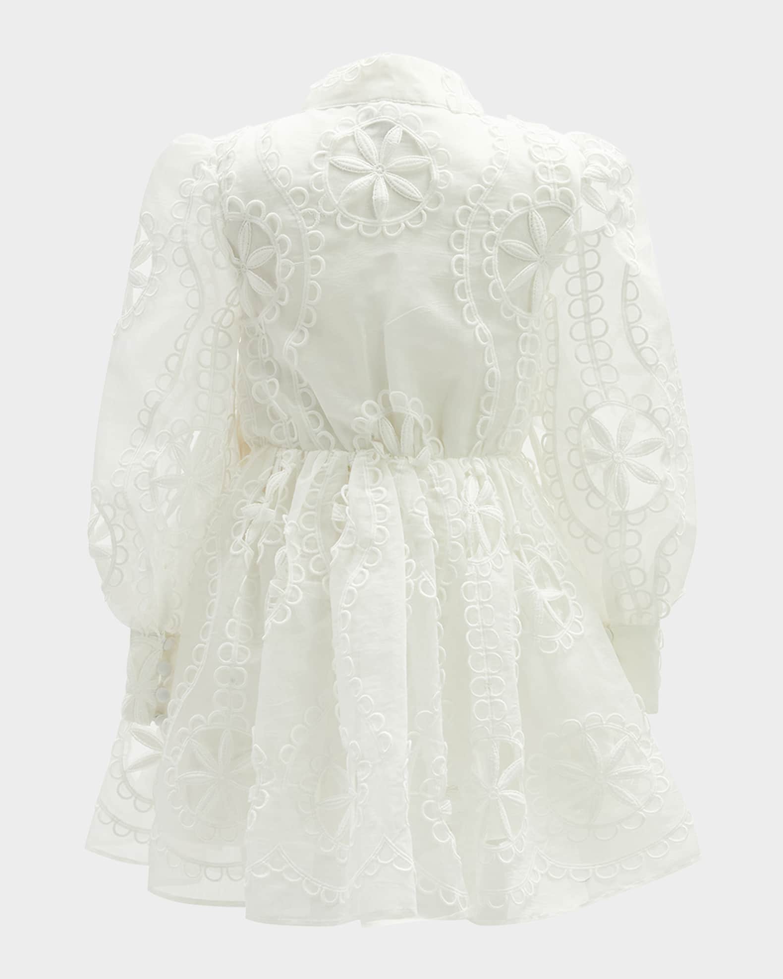 Girl's Fira Floral Embroidered Broderie Dress, Size 7-14 1
