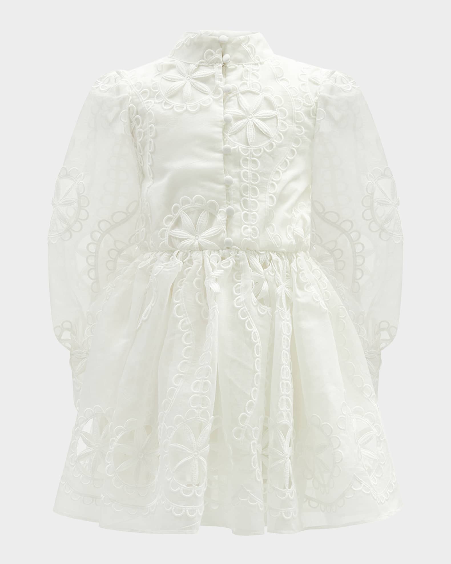 Girl's Fira Floral Embroidered Broderie Dress, Size 7-14 0