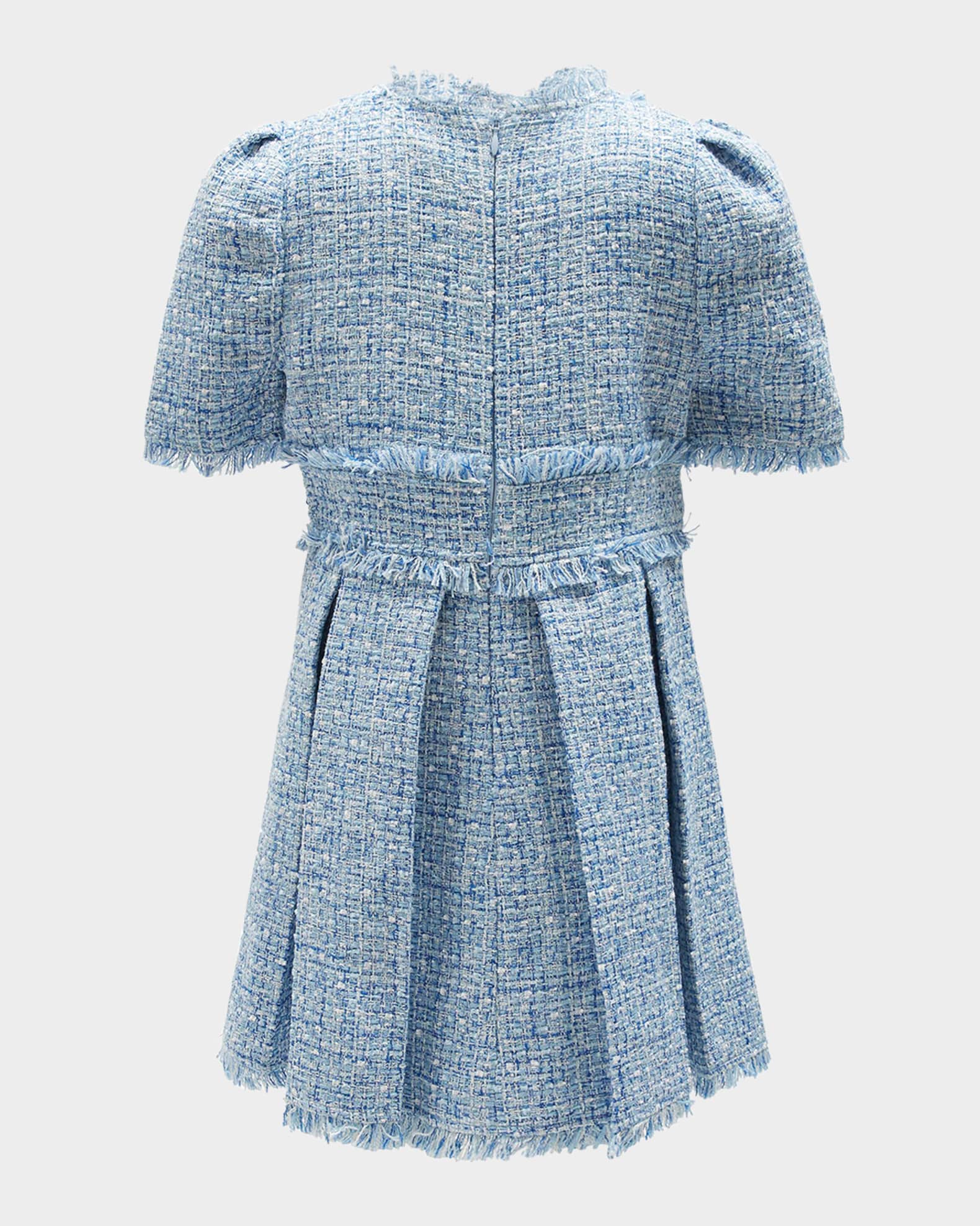 Girl's Brielle Boucle Fringe Trim Dress, Size 7-14 1