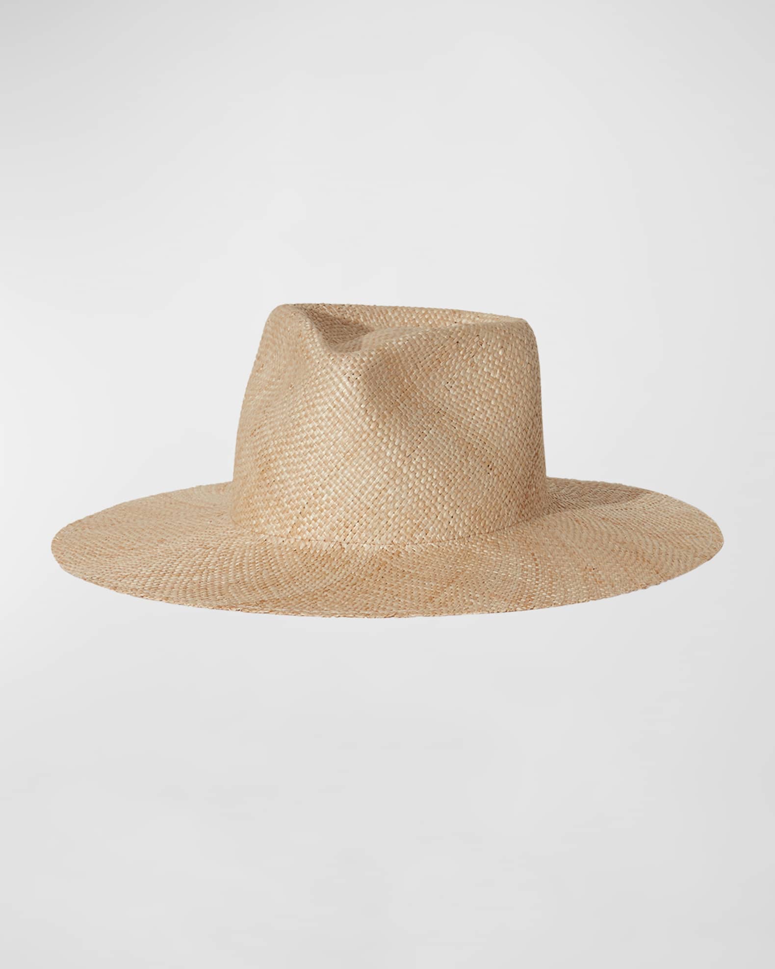 Misha Structured Straw Fedora Hat 0