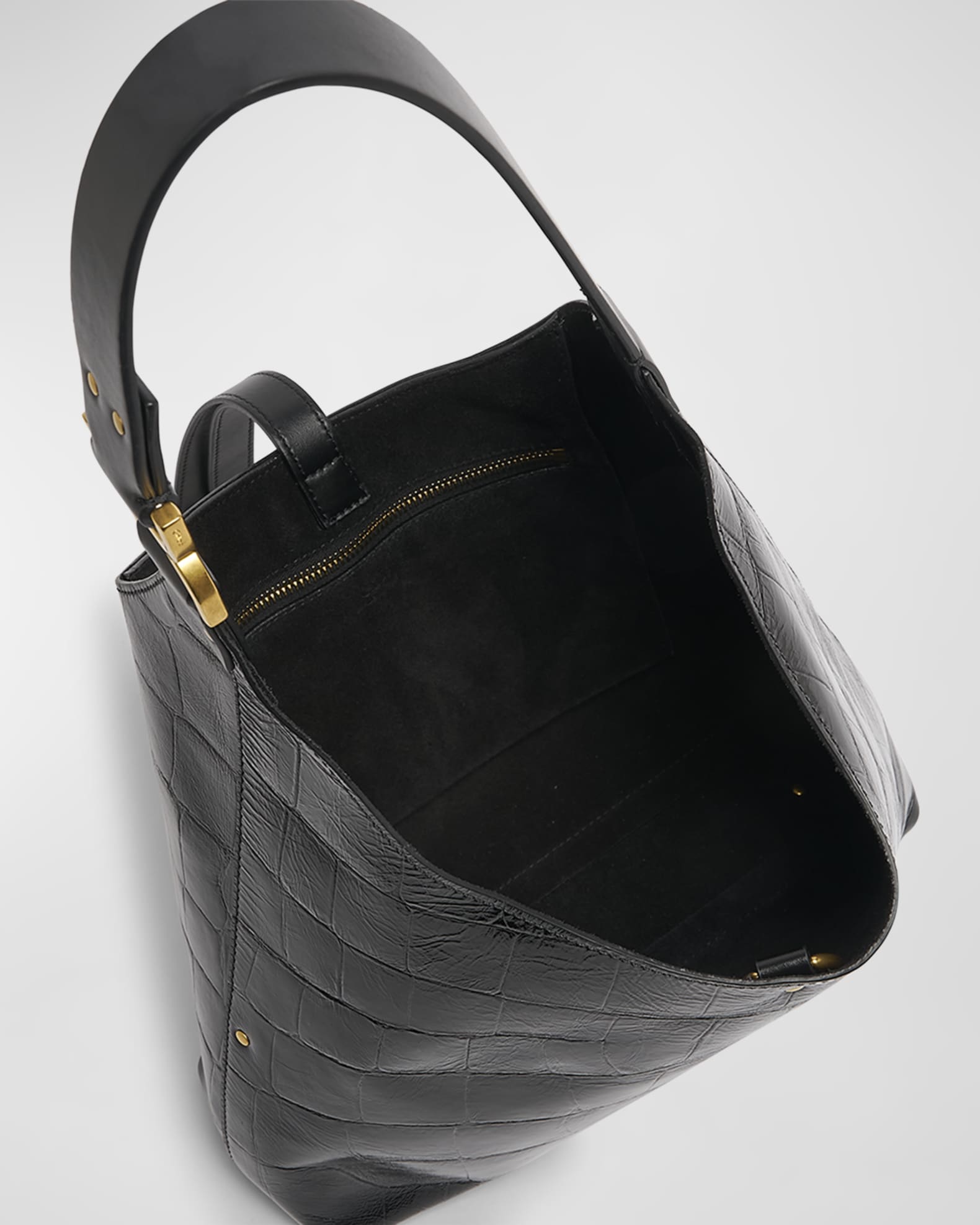 Chloe Marcie Small Hobo Bag in Croc-Embossed Leather