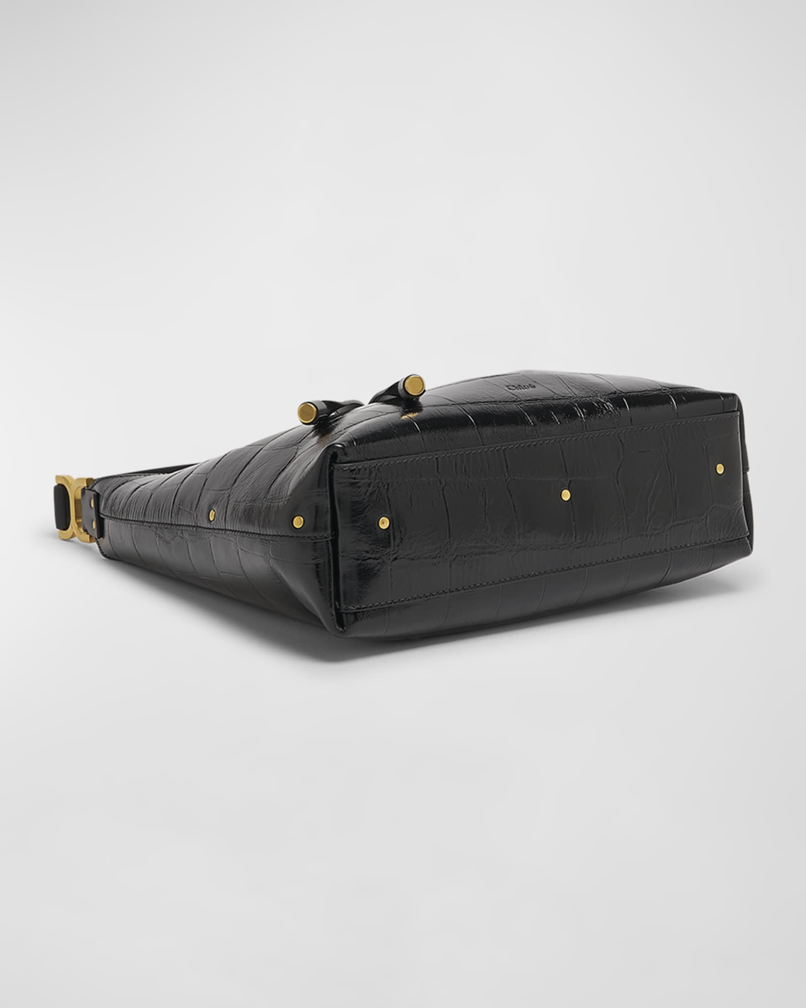 Marcie Small Hobo Bag in Croc-Embossed Leather 1