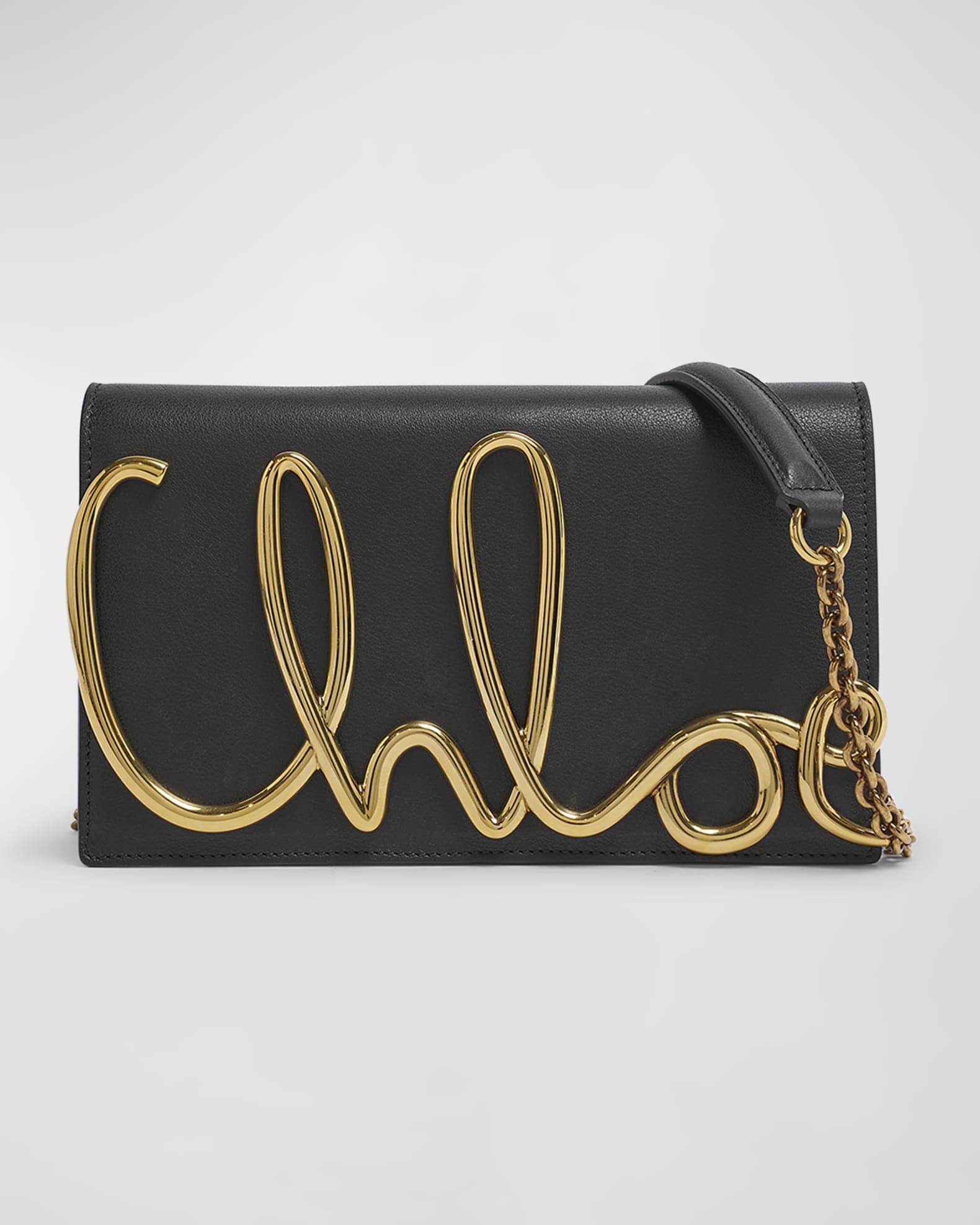 Metal Logo Crossbody Bag in Smooth Calfskin