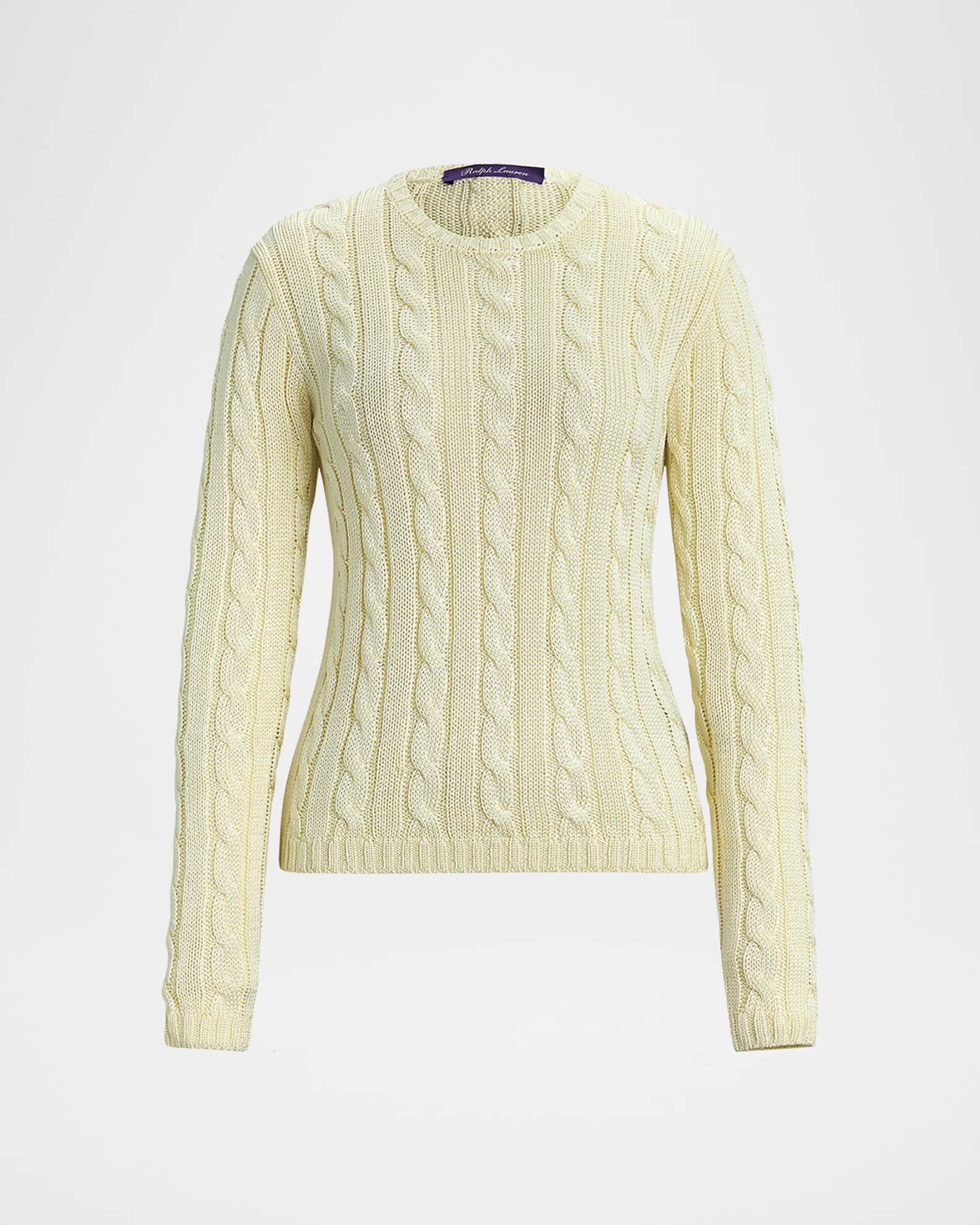 Cable Silk Knit Fitted Sweater 0