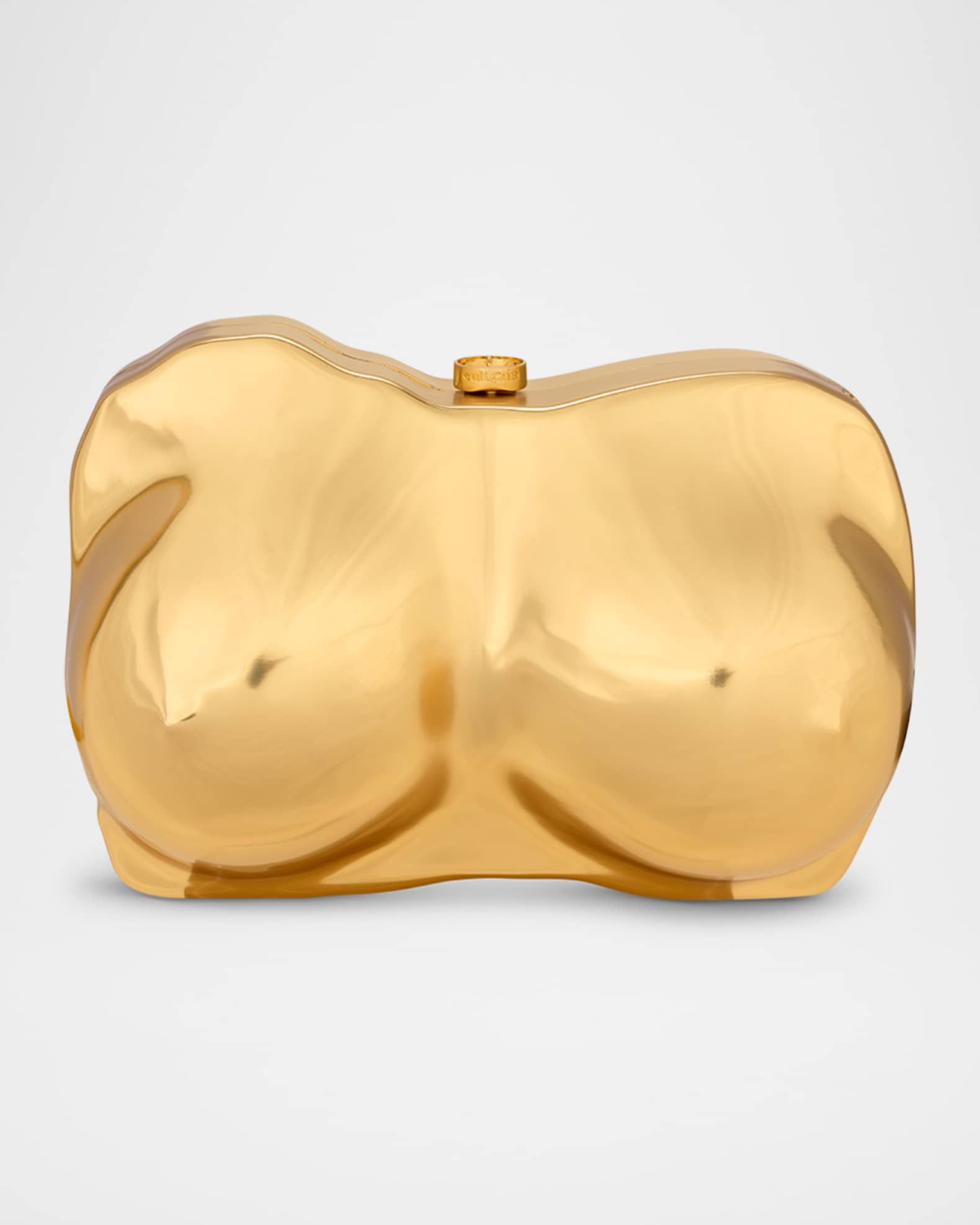 Reina Structured Brass Clutch Bag 0
