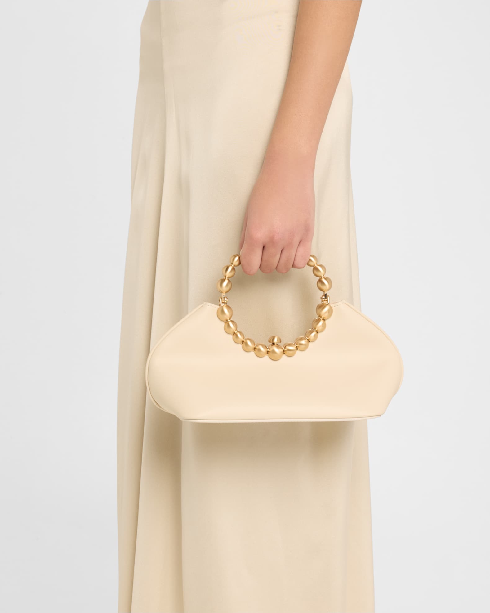 Una Beaded Leather Top-Handle Bag 1