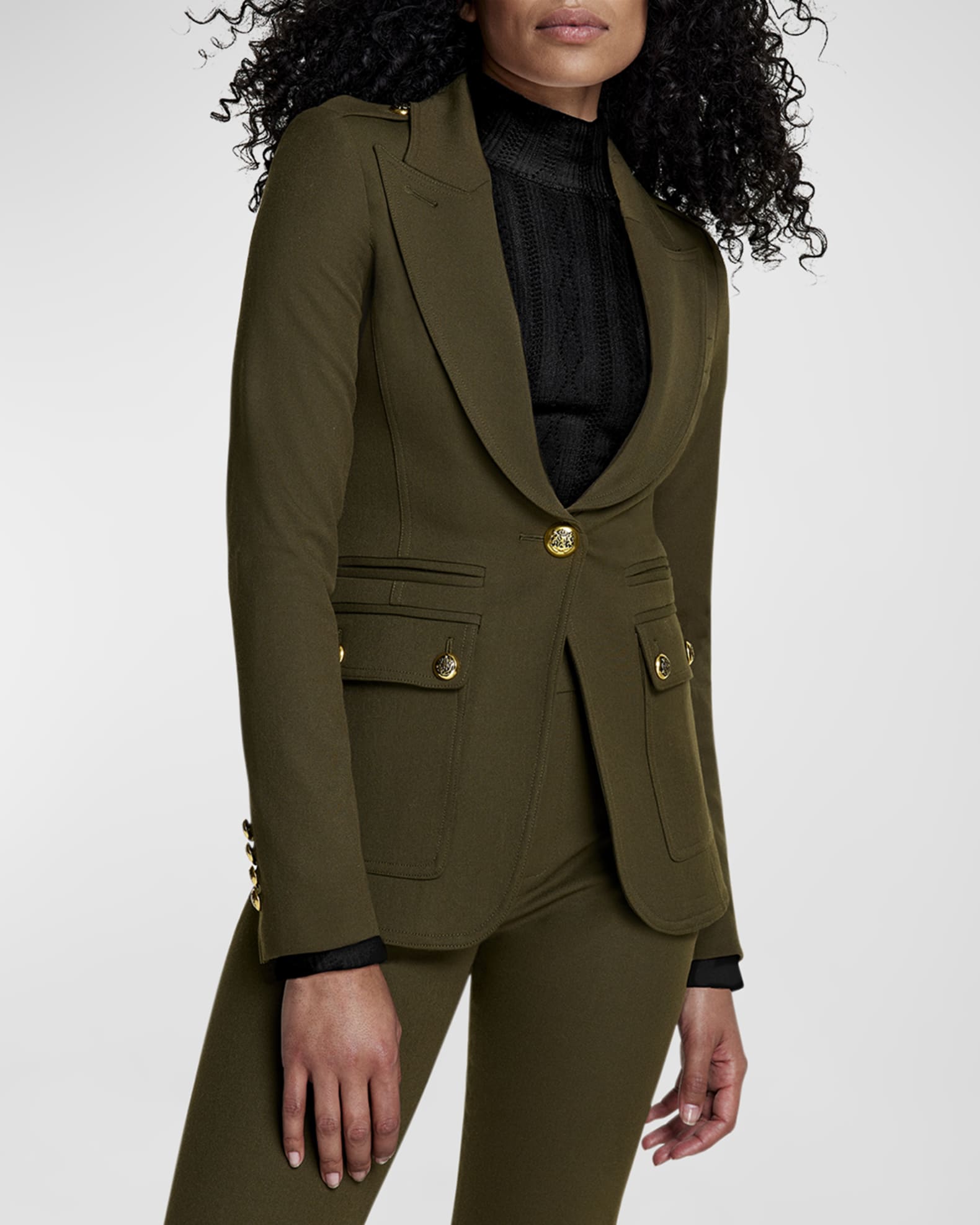 Military Peaked Lapel Blazer