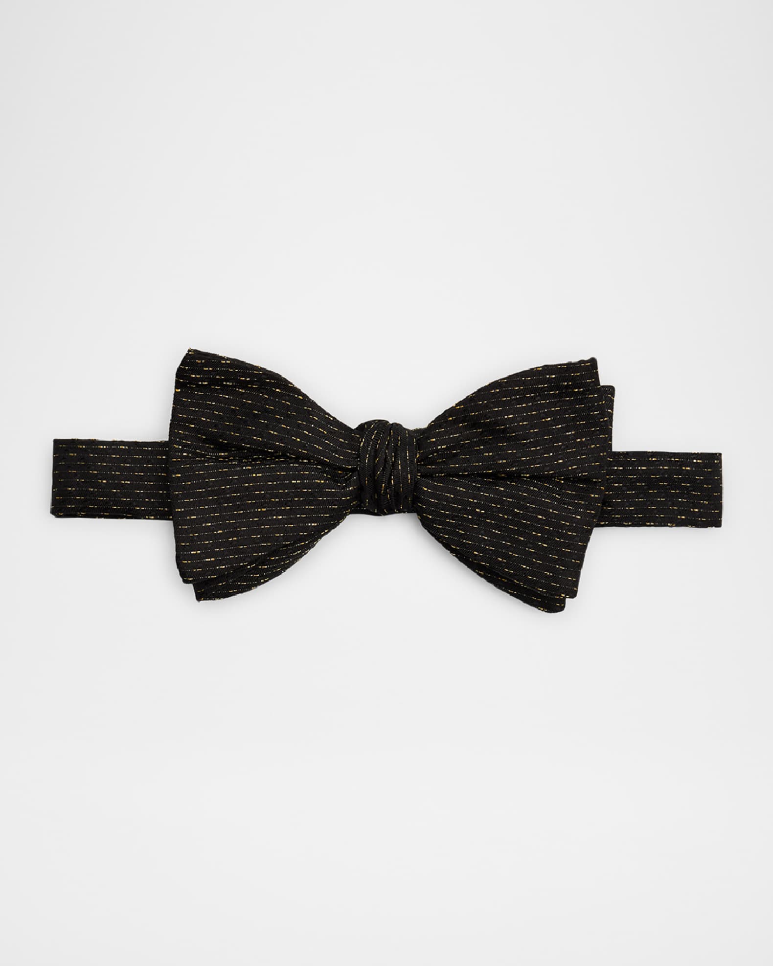 Men's Metallic Stripe Silk Bow Tie 0