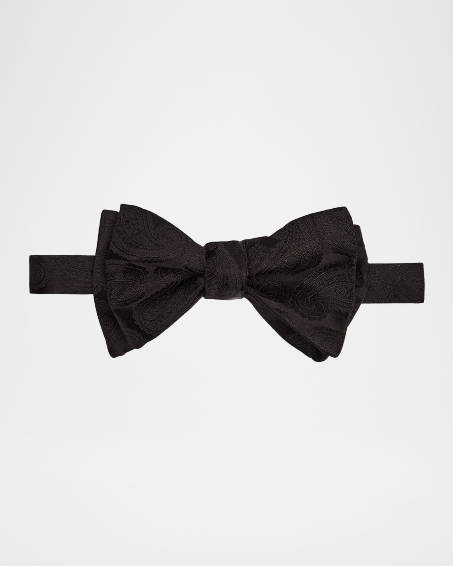 Men's Tonal Paisley Silk Bow Tie 0