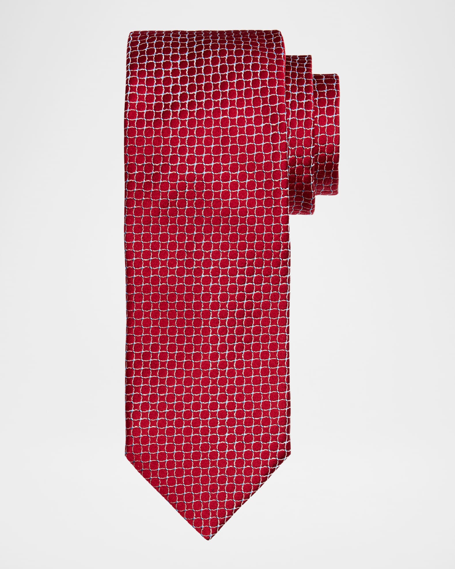 Men's Geometric Woven Silk Tie 0