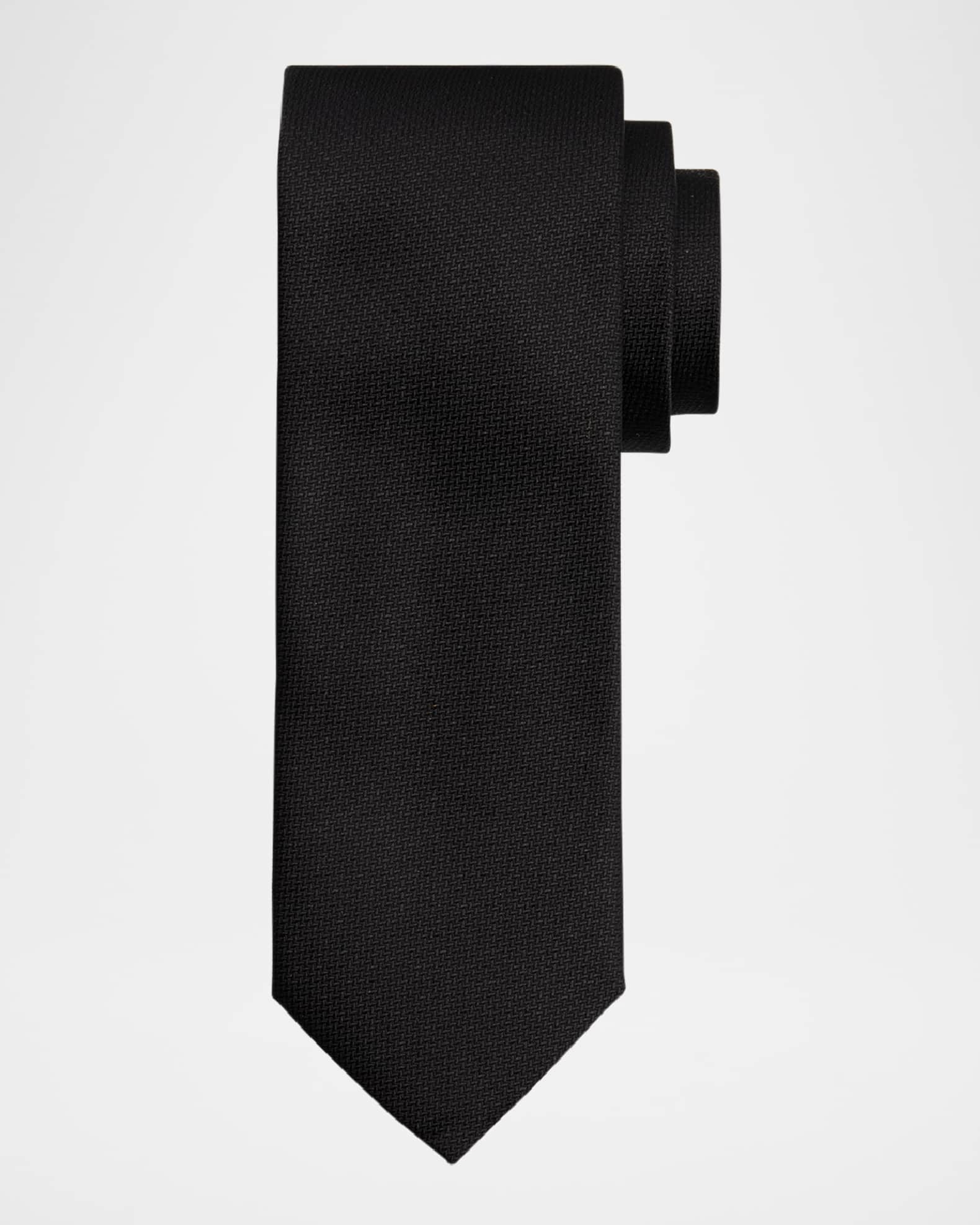 Men's Woven Micro-Pattern Silk Tie 0