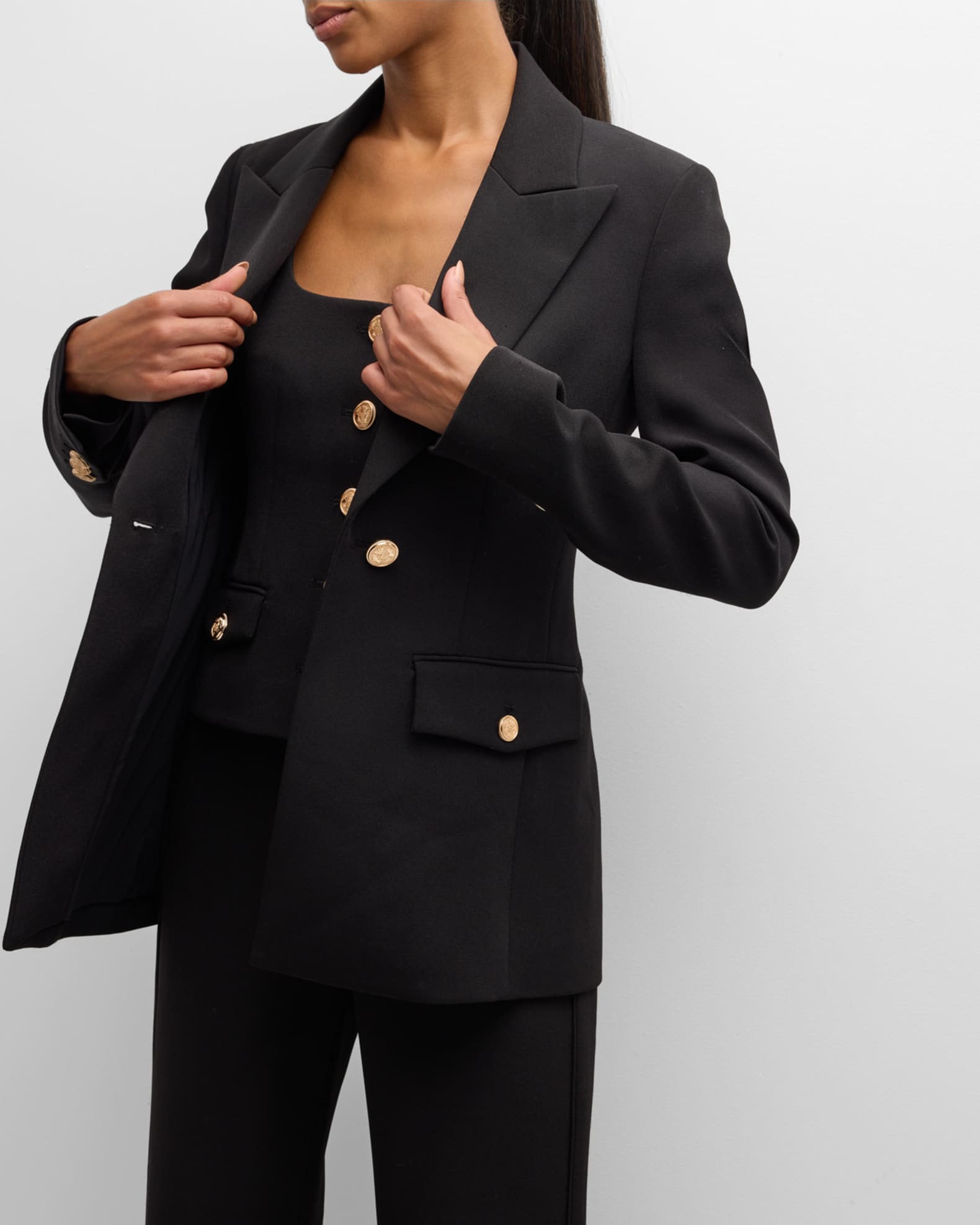 Unity Lapel Neck Flap Detail Single Button Blazer