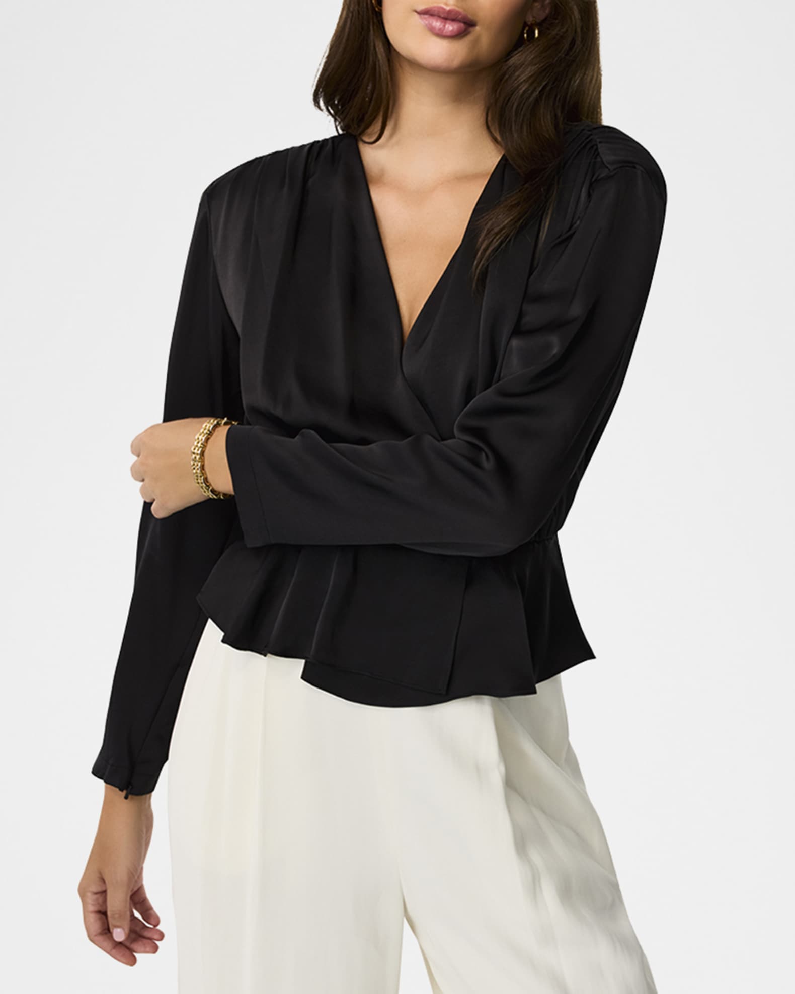 Adeline Long-Sleeve Surplice Top 1