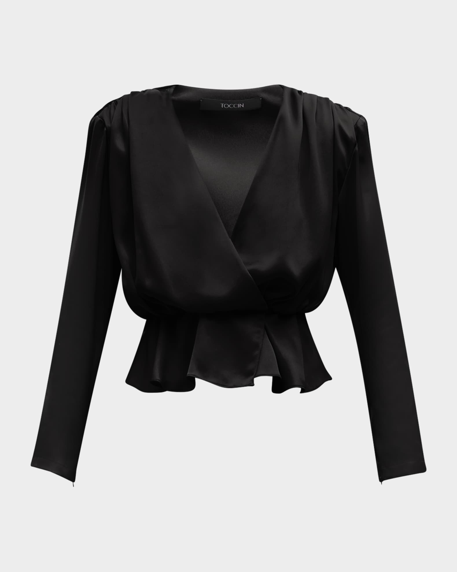 Adeline Long-Sleeve Surplice Top 0