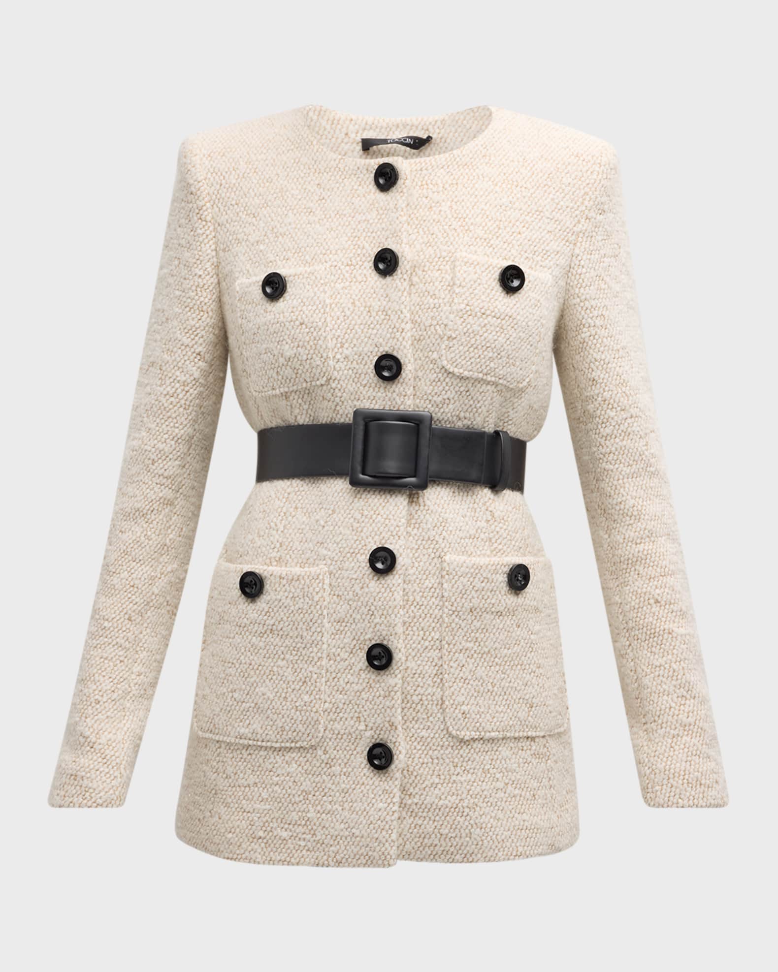 Lea Belted Boyfriend Tweed Jacket 0