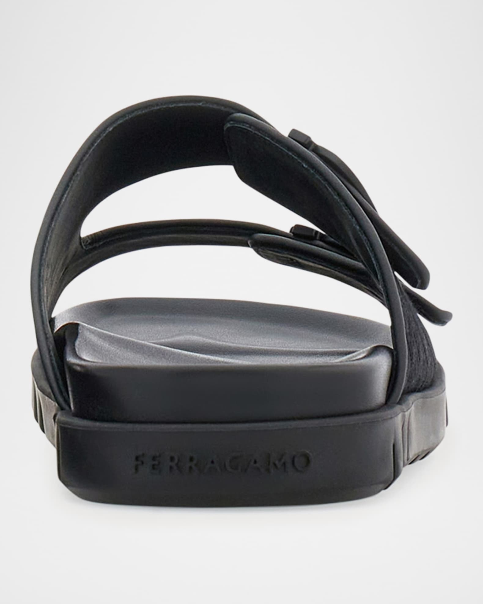 【送料&関税込】Ferragamo Black Fabric Slide Sandals Salvatore Ferragamo Black Double Gancini Slides – ICETIME LUXE