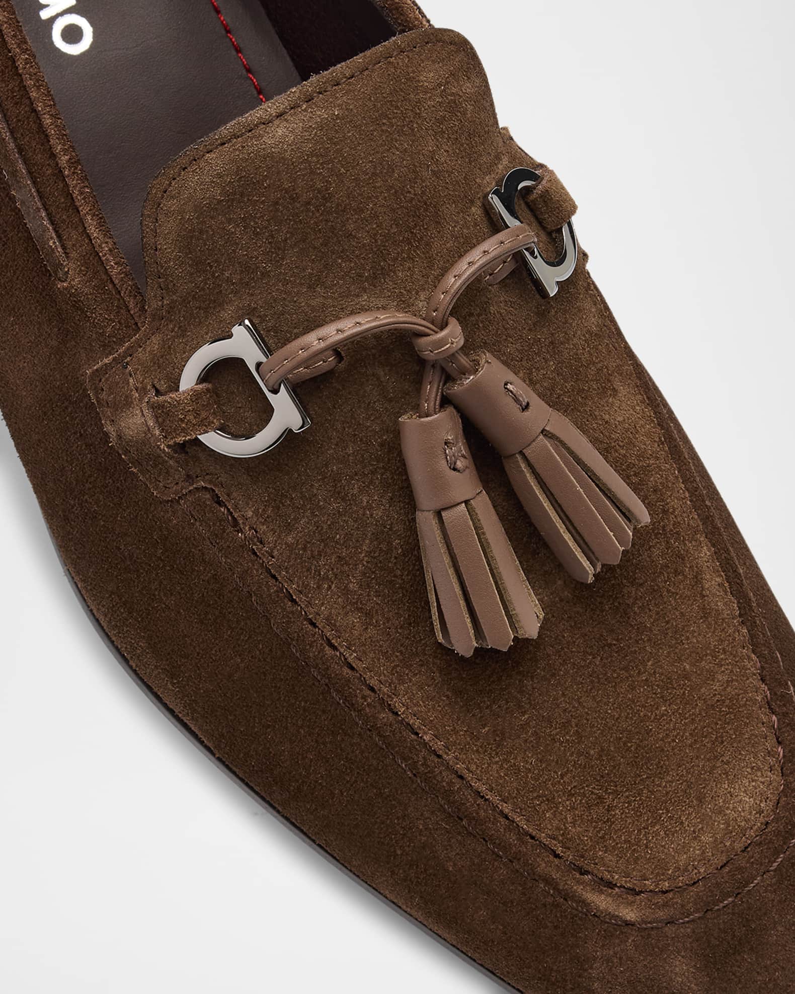 Ferragamo Men's Basilea 2 Suede Tassel Loafers | Neiman Marcus