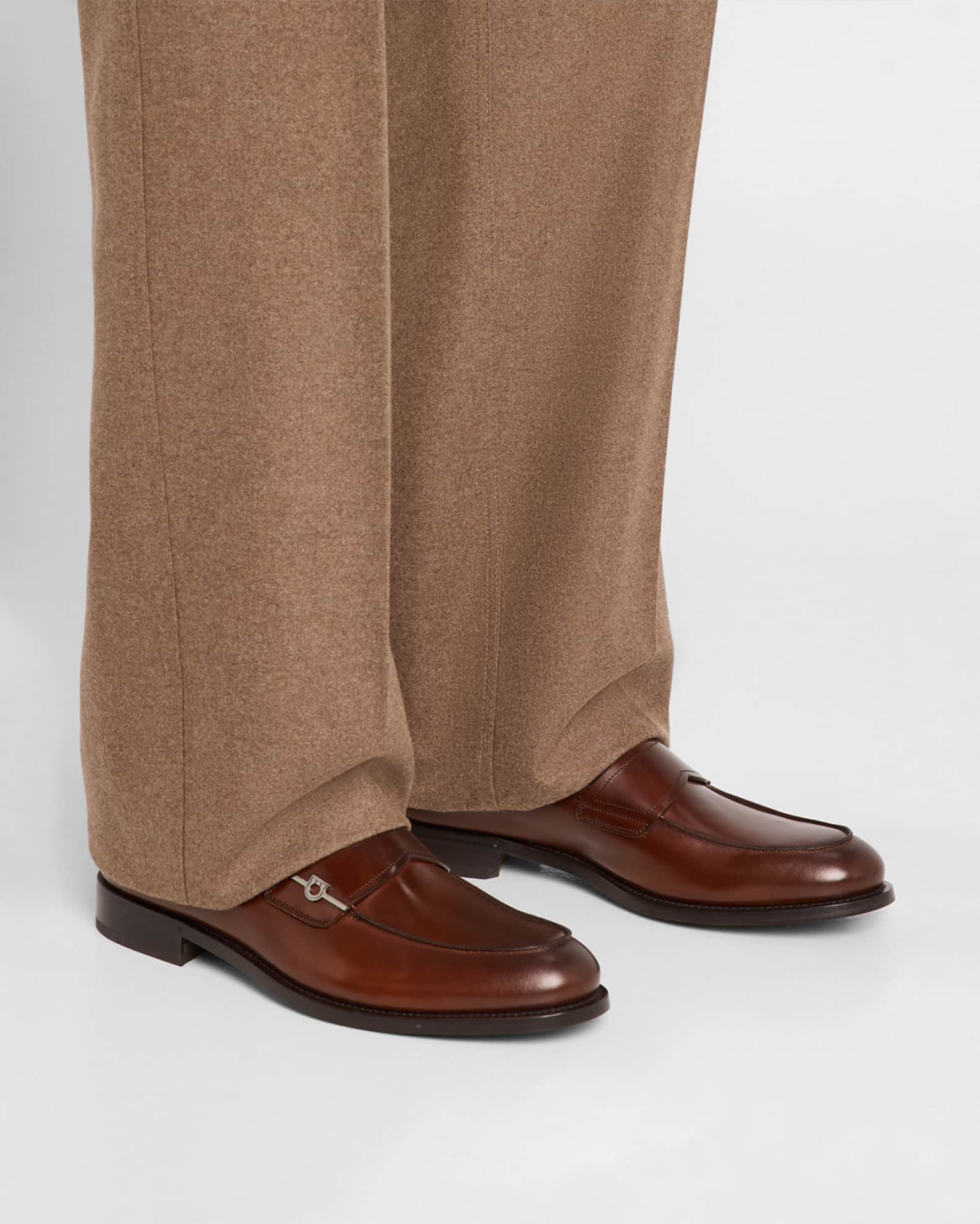 Men's Gancio-Buckle Leather Loafers 1