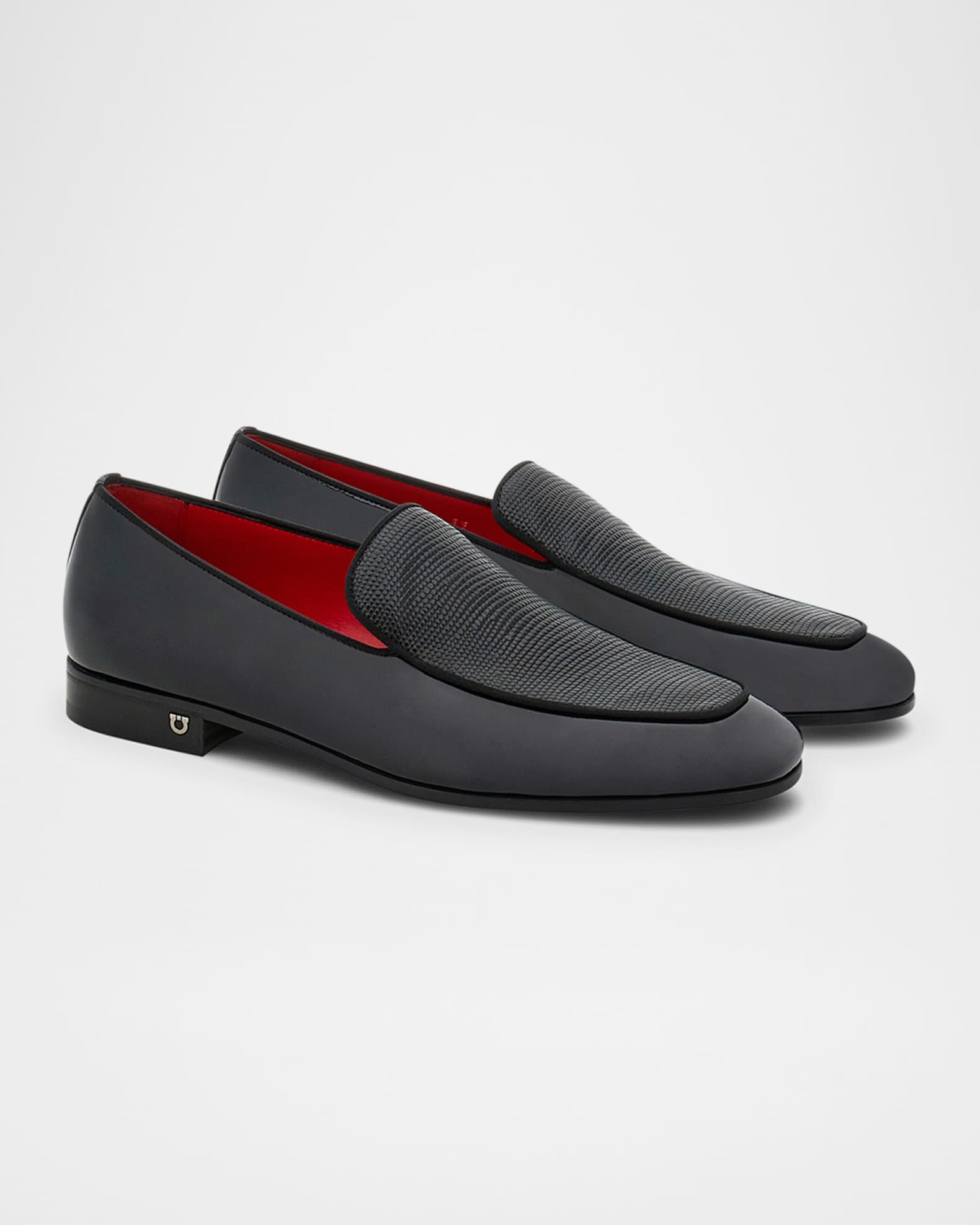 Men's Bloom Lizard-Effect Leather Loafers  1
