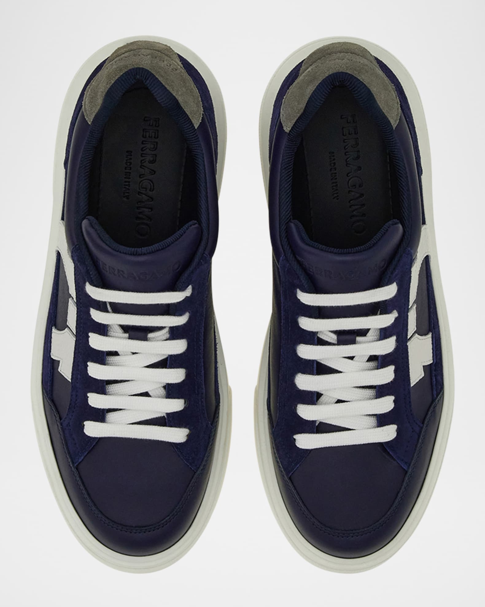 【送料&関税込】Ferragamo cassina Blue Leather Sneakers Ferragamo 'cassina' Blue Leather Sneakers | italist, ALWAYS