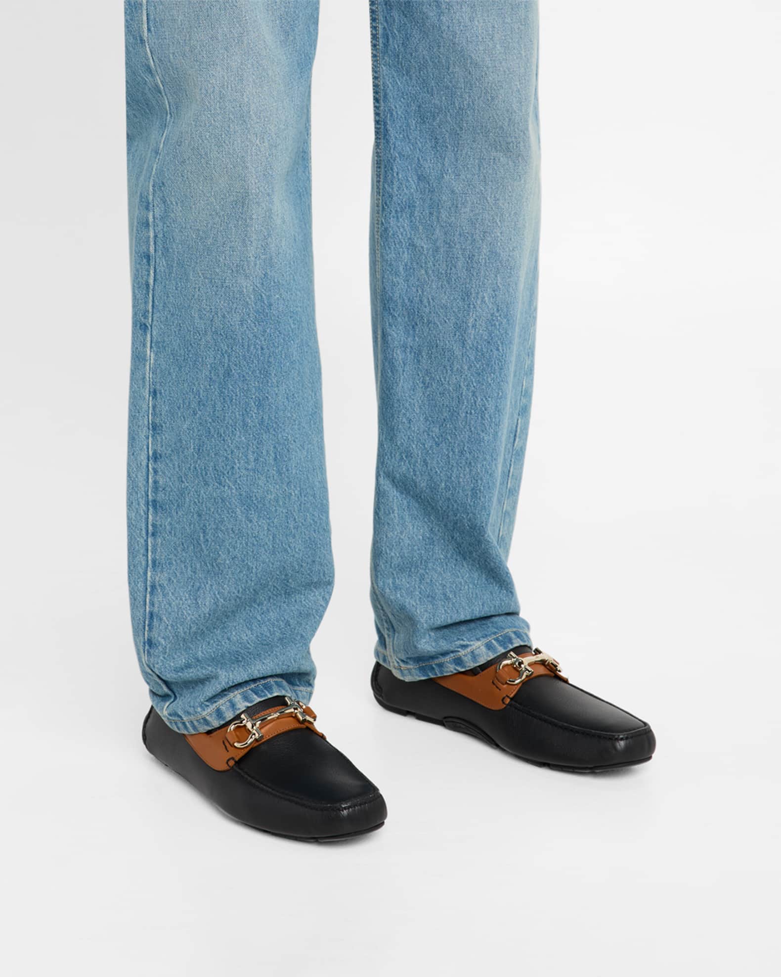 Men's Parigi Gancini-Buckle Leather Drivers 1