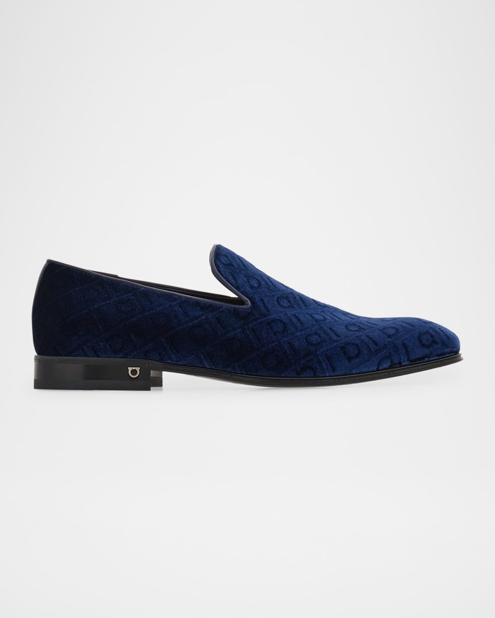 Ferragamo Men s Berry Monogram Velvet Loafers Neiman Marcus
