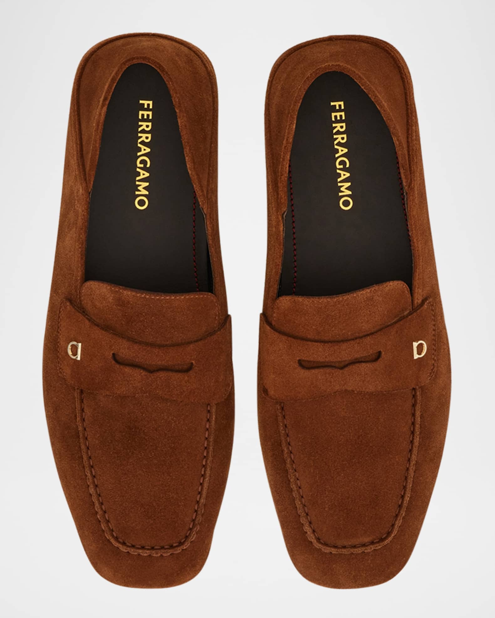 Ferragamo Men's Billion Folding Suede Loafers | Neiman Marcus