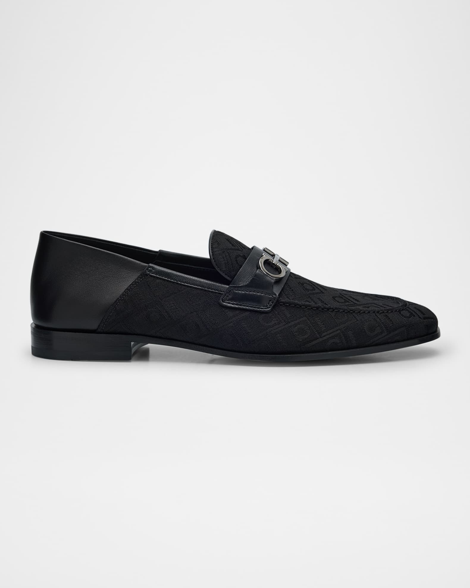 Men's Biarritz Leather and Jacquard Bit Loafers 0