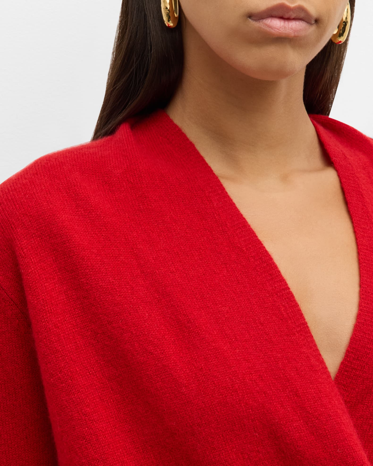 Neiman Marcus Cashmere Faux Wrap Sweater | Neiman Marcus