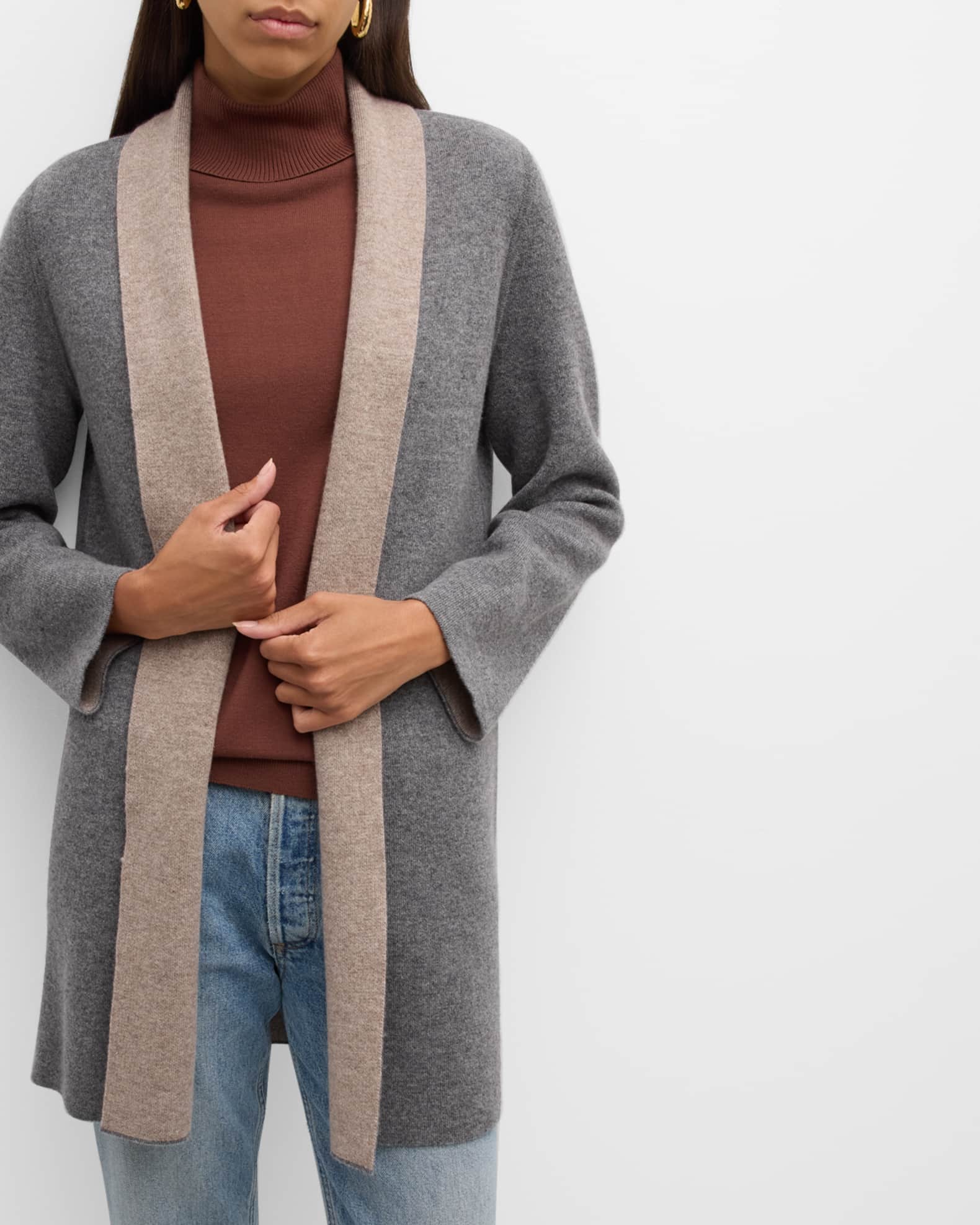 Line Kiana Ombre Cashmere Open Cardigan- Capri Sea main image 1