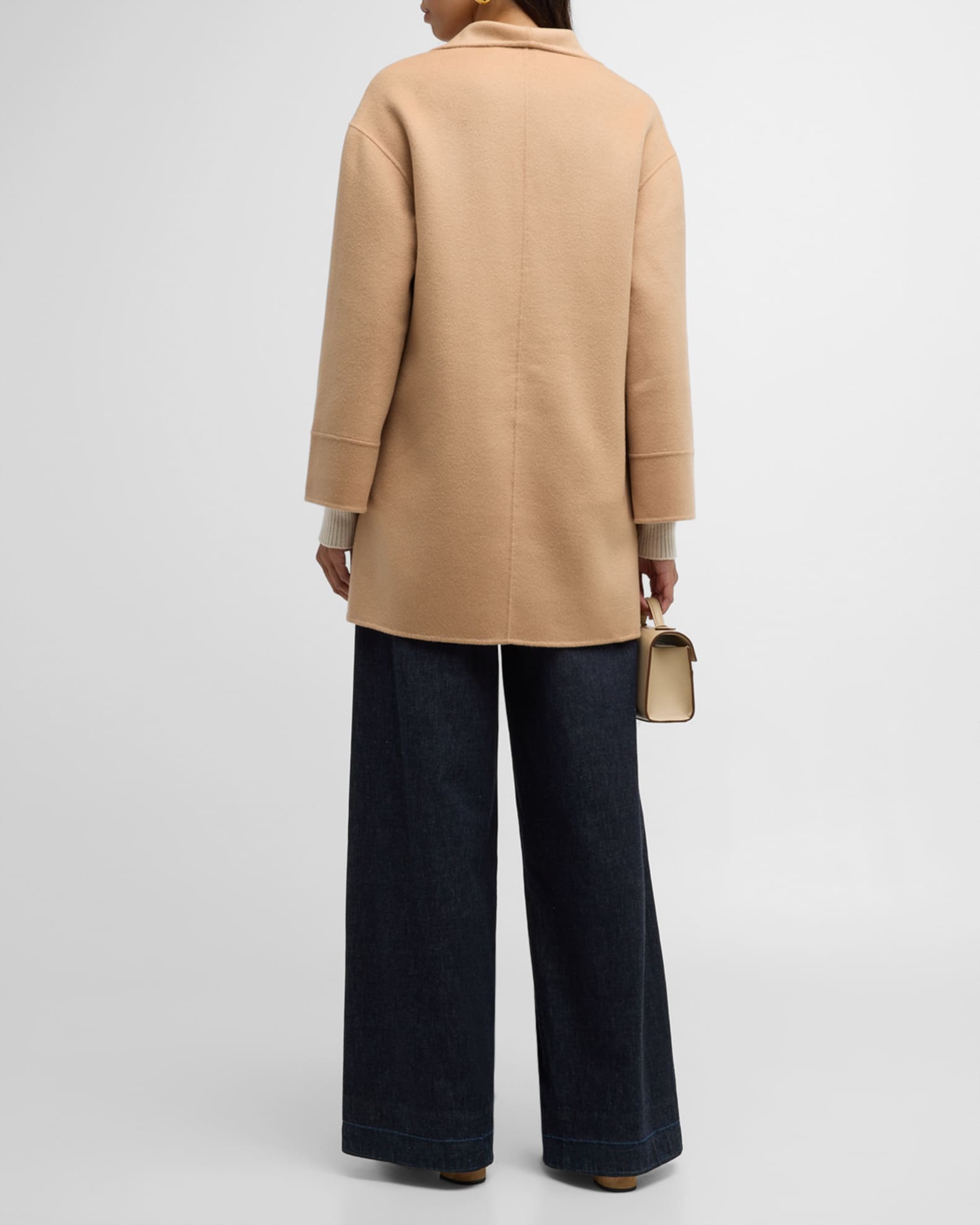 Open Front Cashmere Car Coat